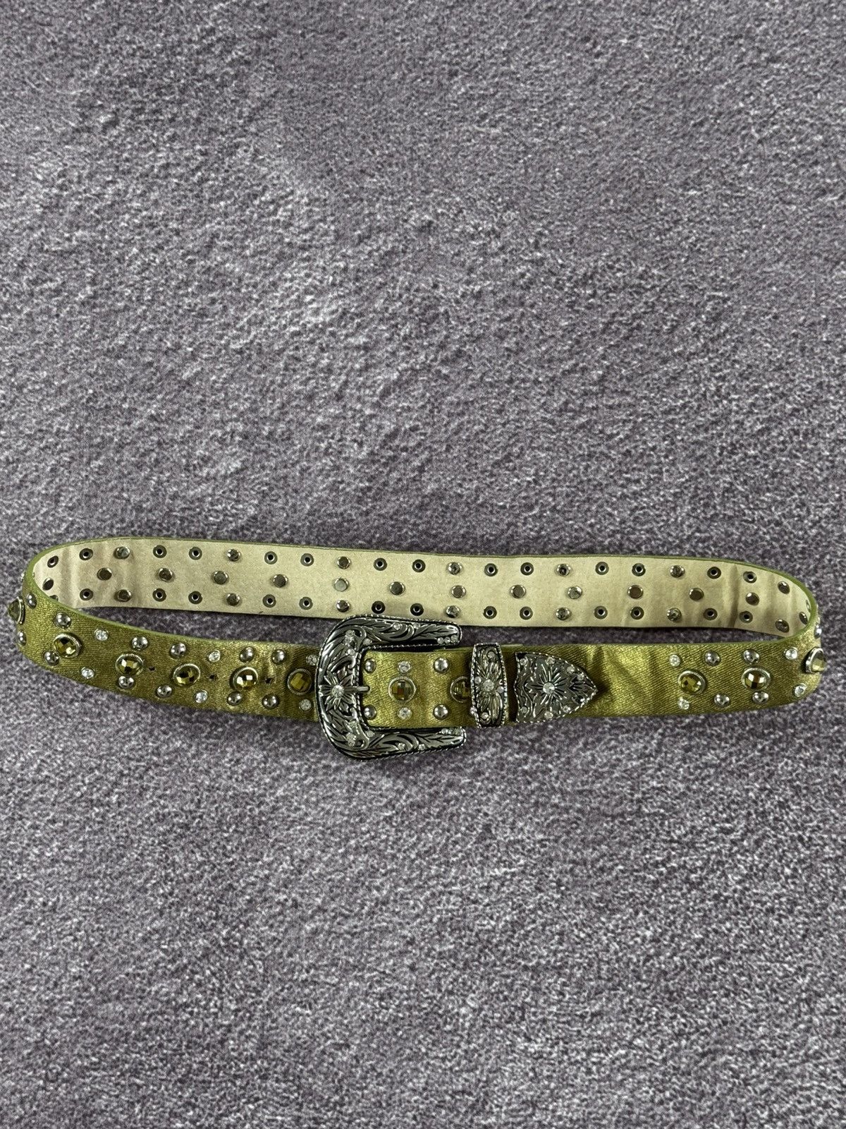 Japanese Brand Y2K Bb Simons Style Glamour Rhinestones Grunge Belt Size 30 - 1 Thumbnail