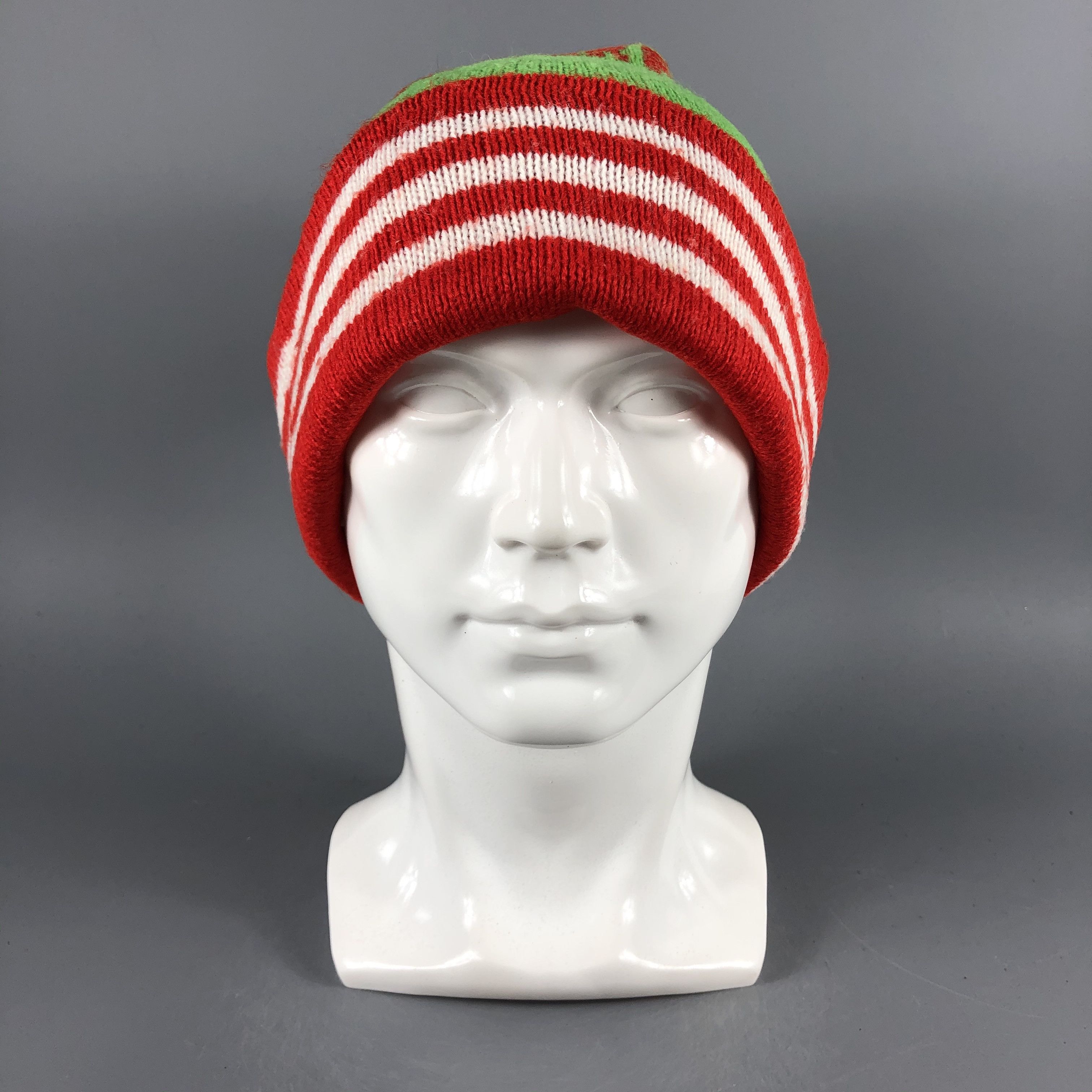 Japanese Brand × Vintage Puckerpower Stripe Bobble Beanie Snow Hat Snow Cap -D933 Size ONE SIZE - 5 Thumbnail