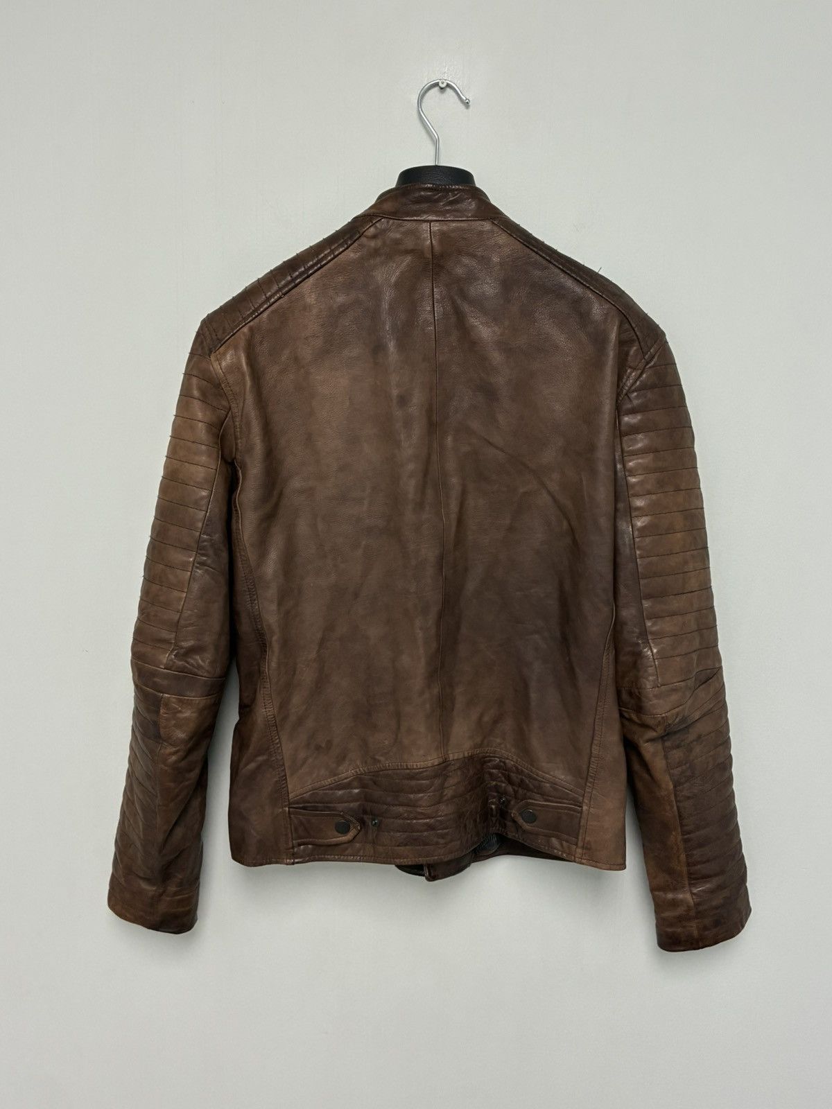 John Varvatos Distressed Biker Moto Leather Jacket Size EU 48 USA 38 Size US M / EU 48-50 / 2 - 7 Thumbnail