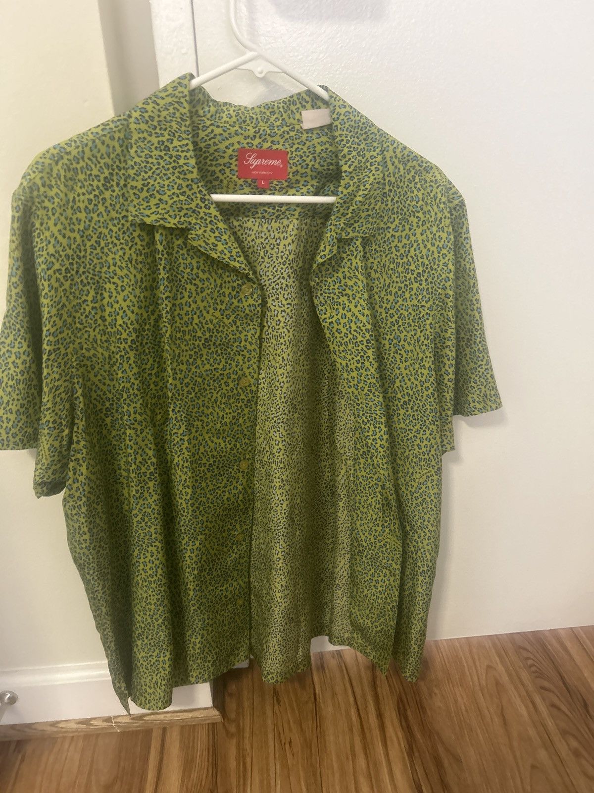 Supreme Leopard Silk S/S Shirt Green