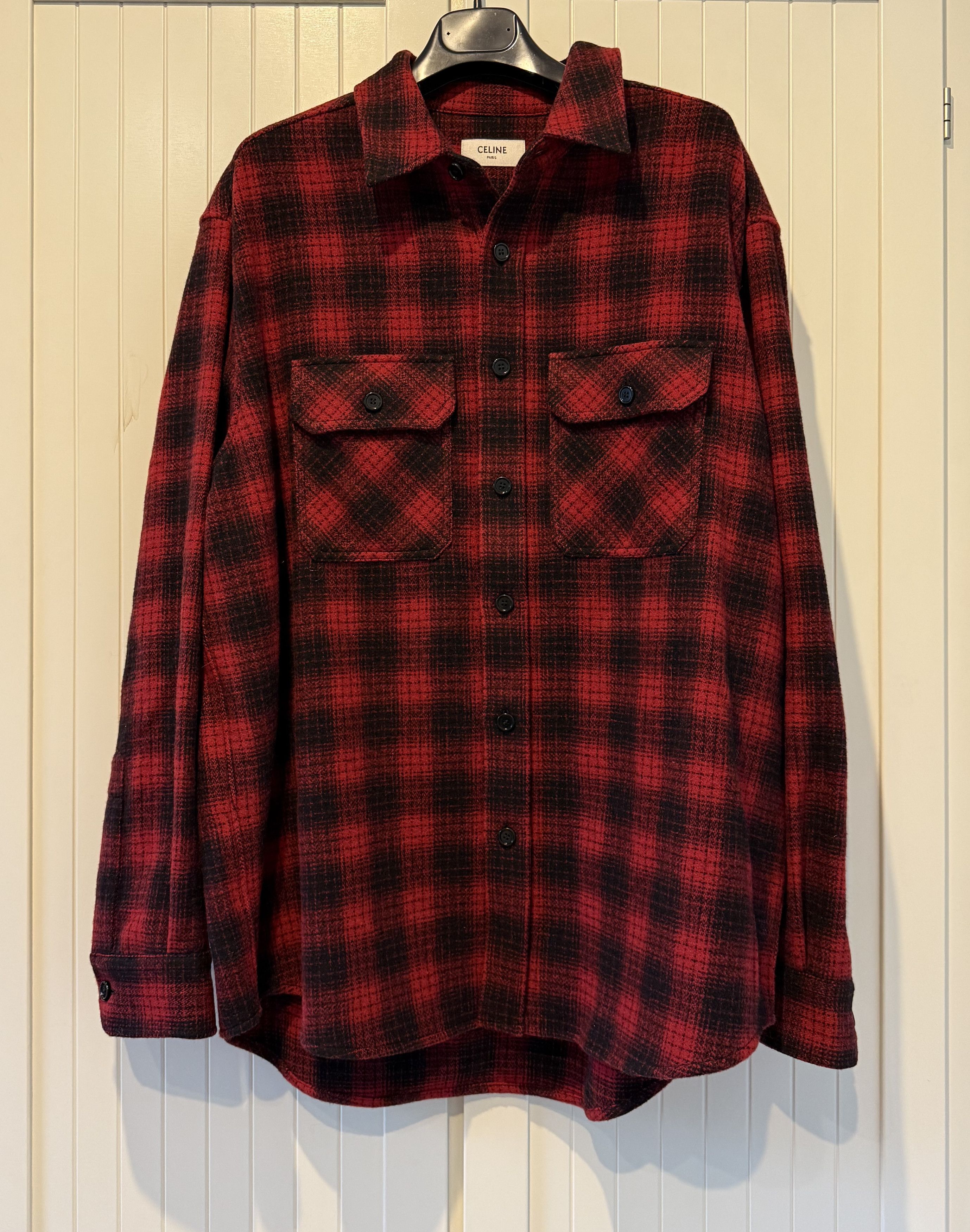 Celine × Hedi Slimane FW'23 Shirt Wool Flannel Size US L / EU 52-54 / 3 - 1 Thumbnail