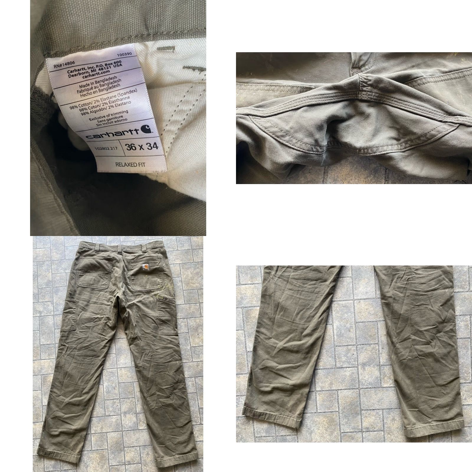 Carhartt Carhartt Pants Men 36x34 Double Knee 102802 217 Flaws Wear Size US 36 / EU 52 - 8 Thumbnail