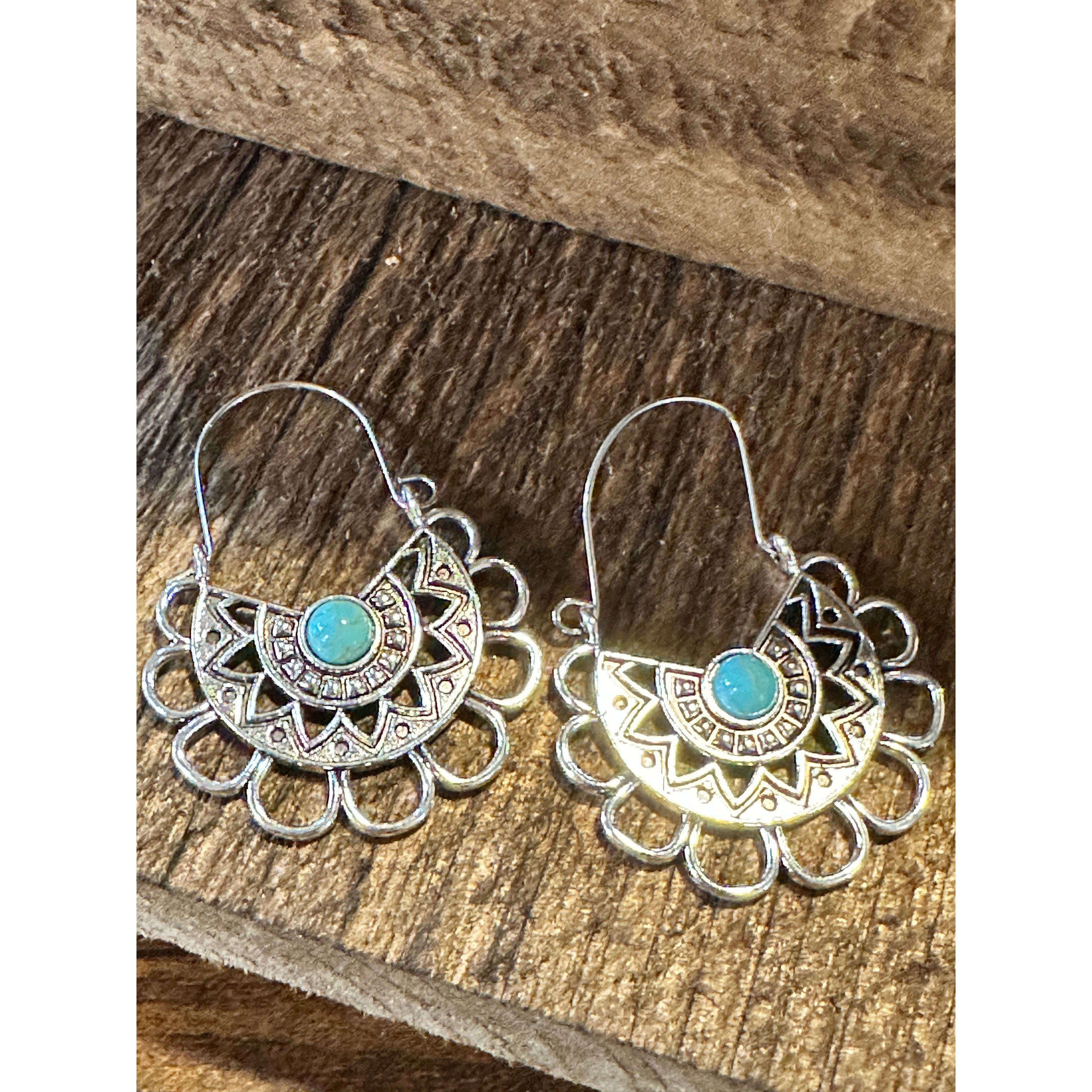 Other Boho Vintage Chic Southwestern Lace Dangle Wire Earrings, Si Size ONE SIZE - 1 Thumbnail