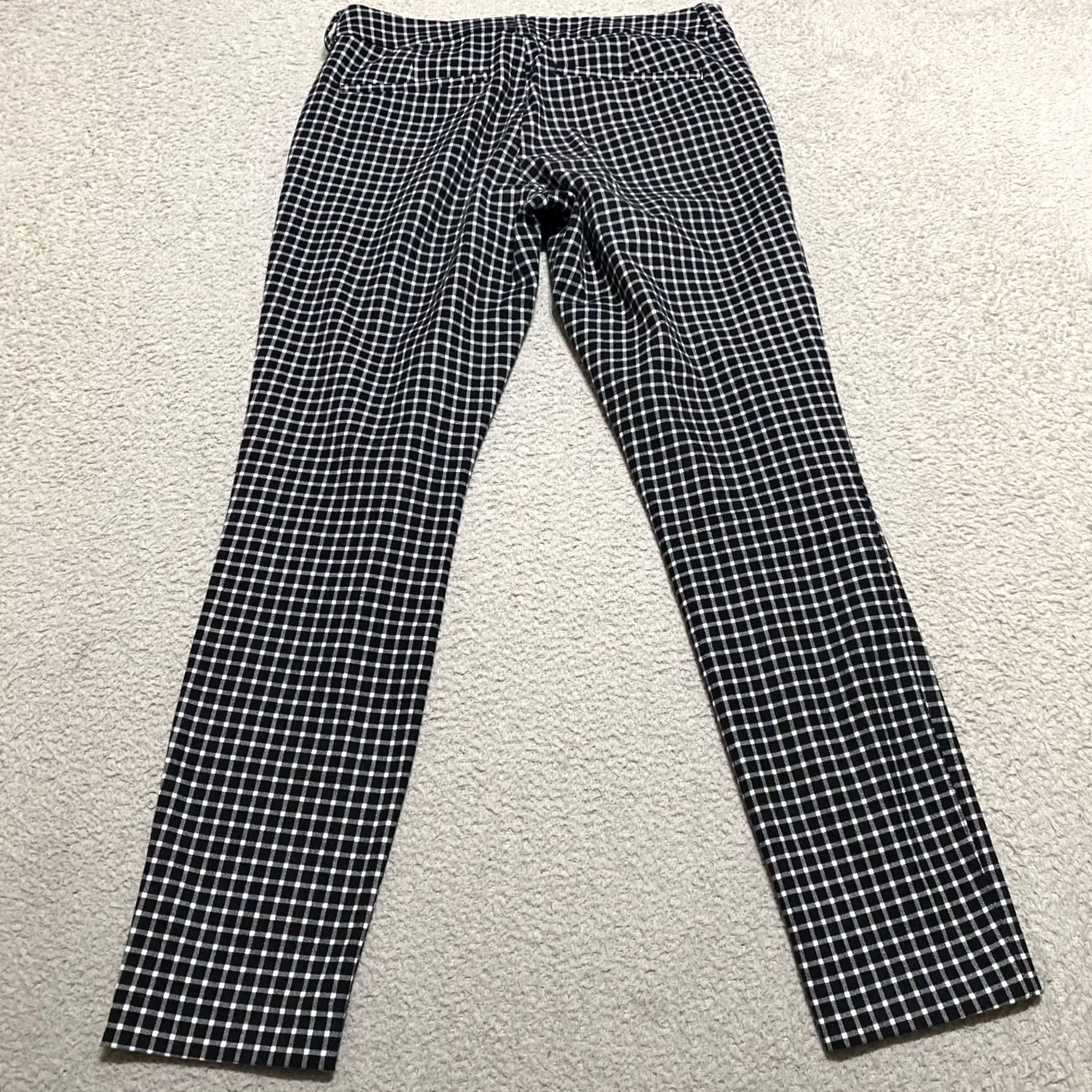 Old Navy Old Navy Plaid Pants Skinny Ankle 4 Womens Black Pixie Mid Rise Cotton Spandex Pocket Vintage Non-undefined Size 27" / US 4 / IT 40 - 2 Thumbnail