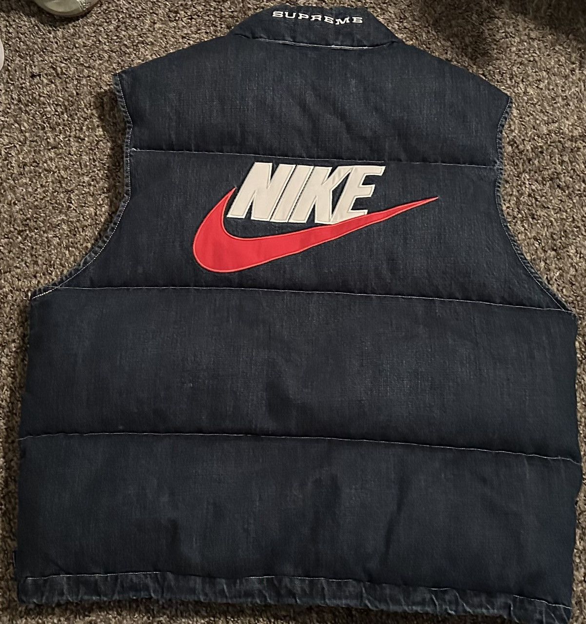 Supreme Nike x Supreme Denim Bubble Vest | Grailed