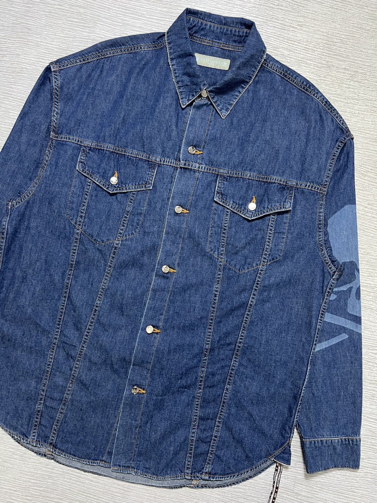 Mastermind World Mastermind World Dyed Logo Lightweight Denim Shirt Size US XS / EU 42 / 0 - 8 Thumbnail