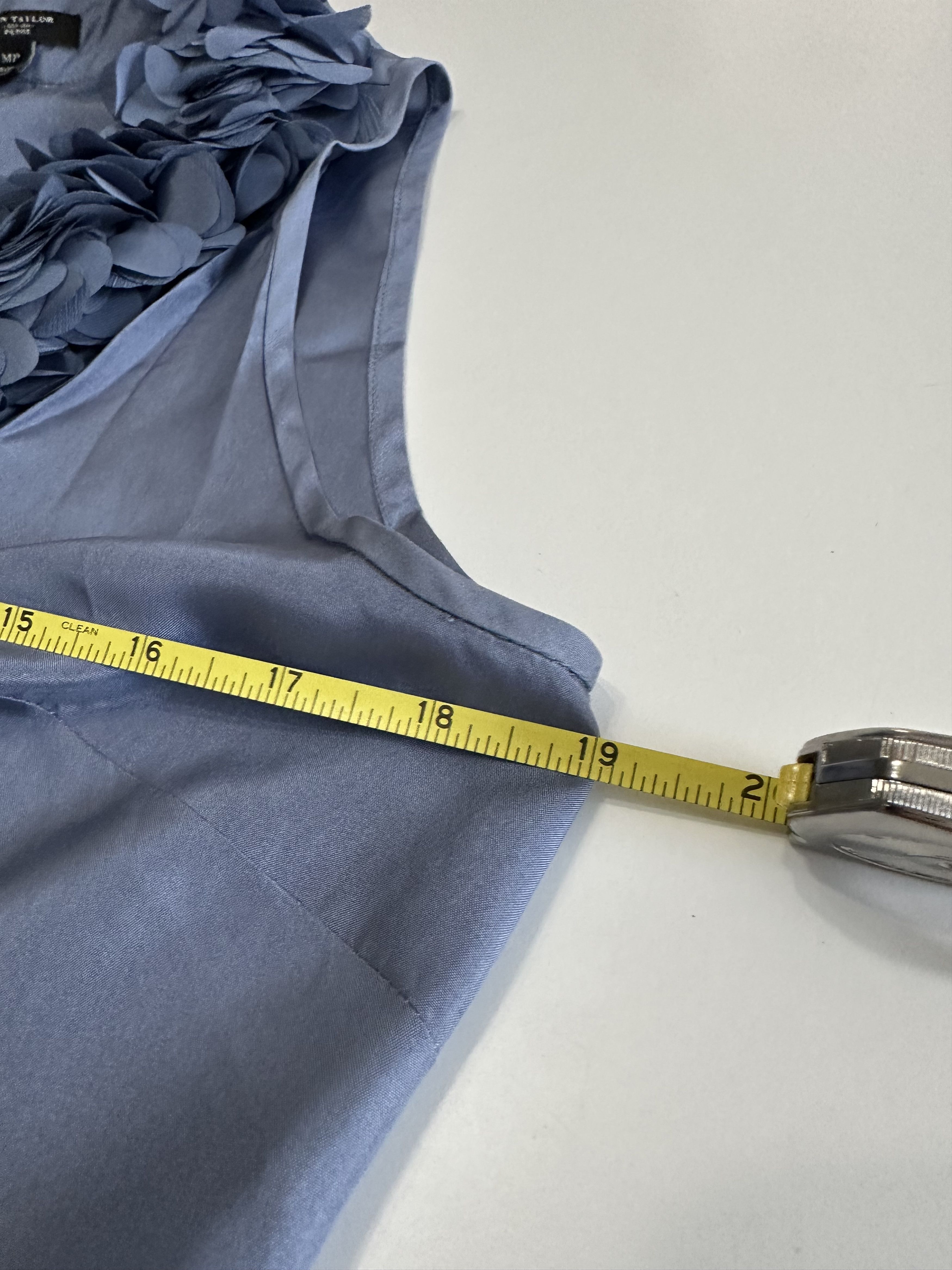 Other Ann Taylor Petite Blue Silk Blouse Size MP Floral Design Size S / US 4 / IT 40 - 4 Thumbnail