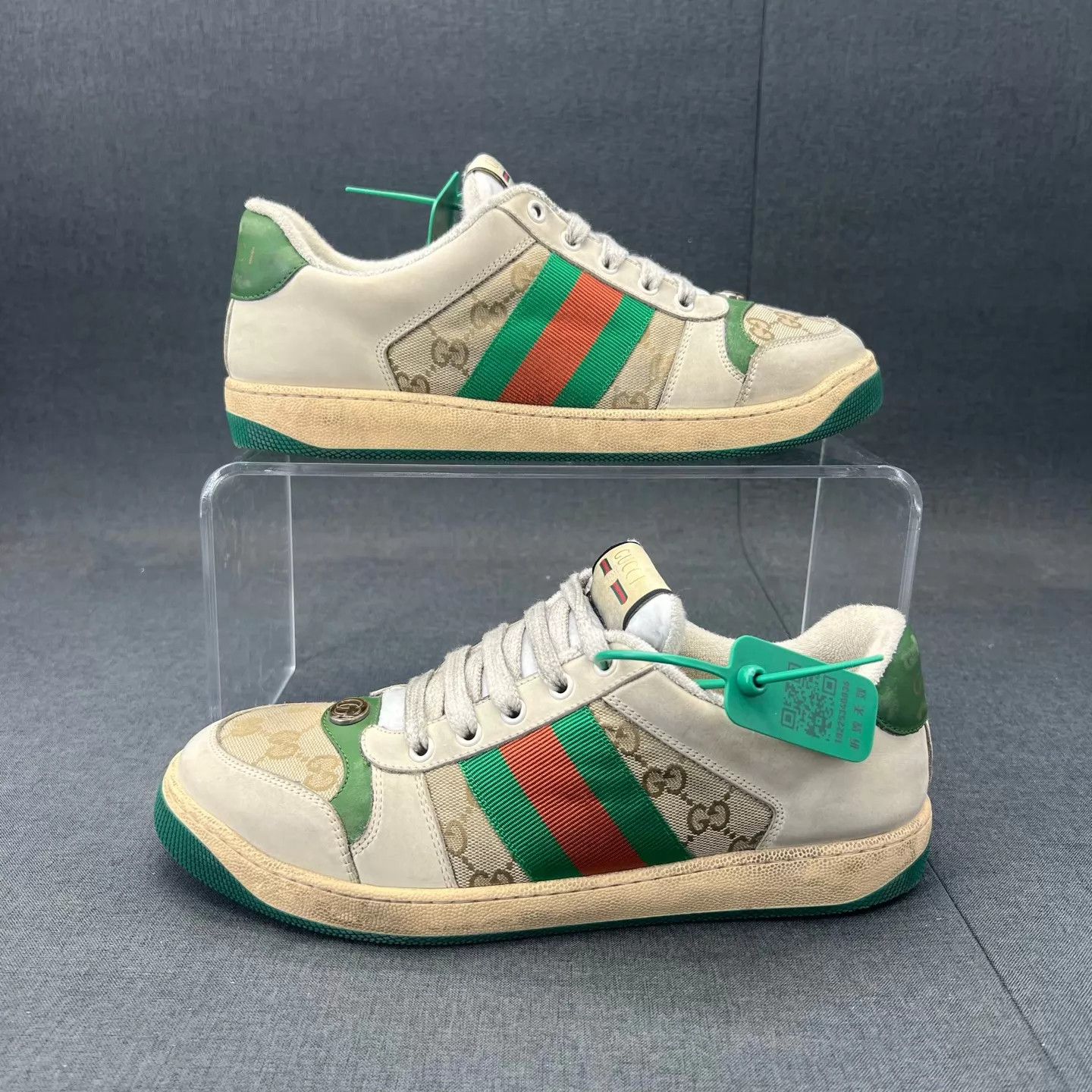 Gucci Gucci green distressed sneakers 8.5/42.5 Size US 9.5 / EU 42-43 - 2 Thumbnail