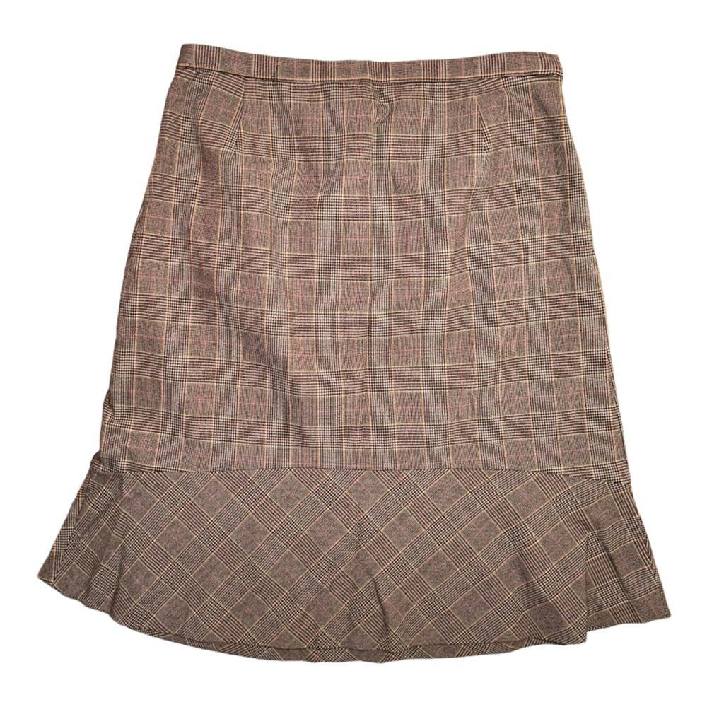 Designer Dialogue l NWT Plaid Pencil Skirt W Ruffle Size 14 Size 36" / US 14 / IT 50 - 1 Thumbnail