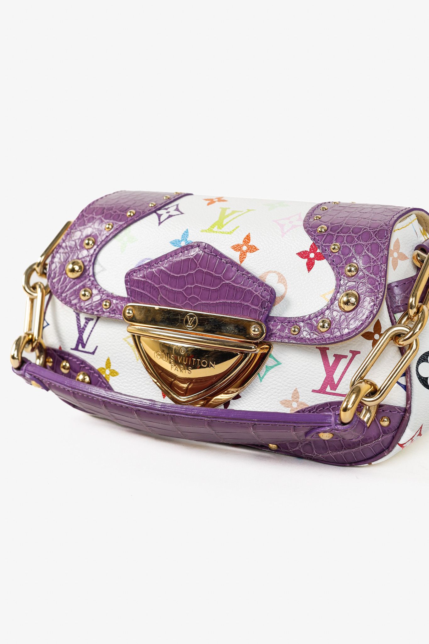 Louis Vuitton × Takashi Murakami Louis Vuitton Marilyn Multicolore Purple Crocodile Bag Size ONE SIZE - 6 Thumbnail