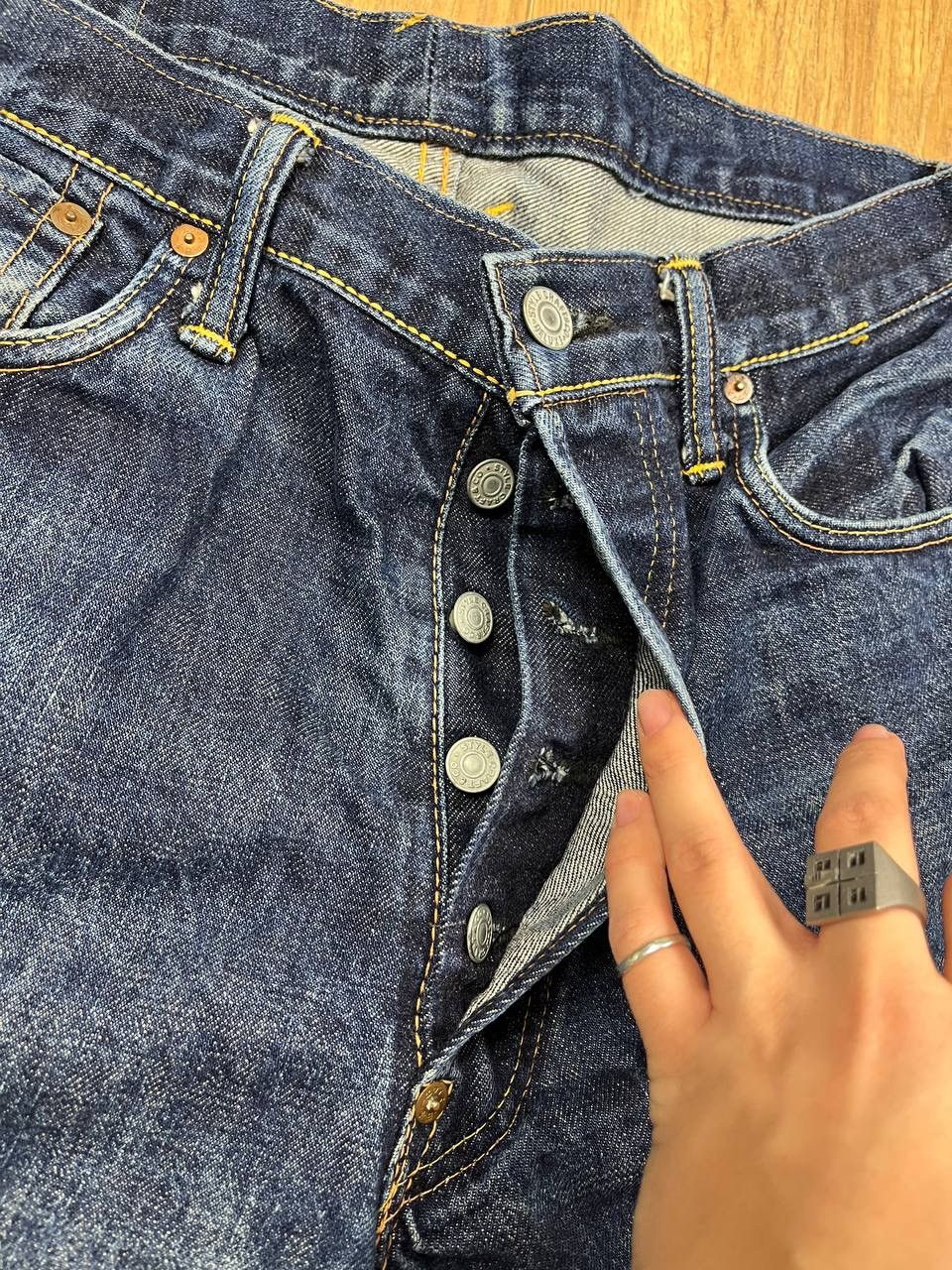 Evisu 00’s EVISU JAPAN VINTAGE BAGGY SEAGUL RED DAICOCK JEANS Size US 33 - 9 Thumbnail