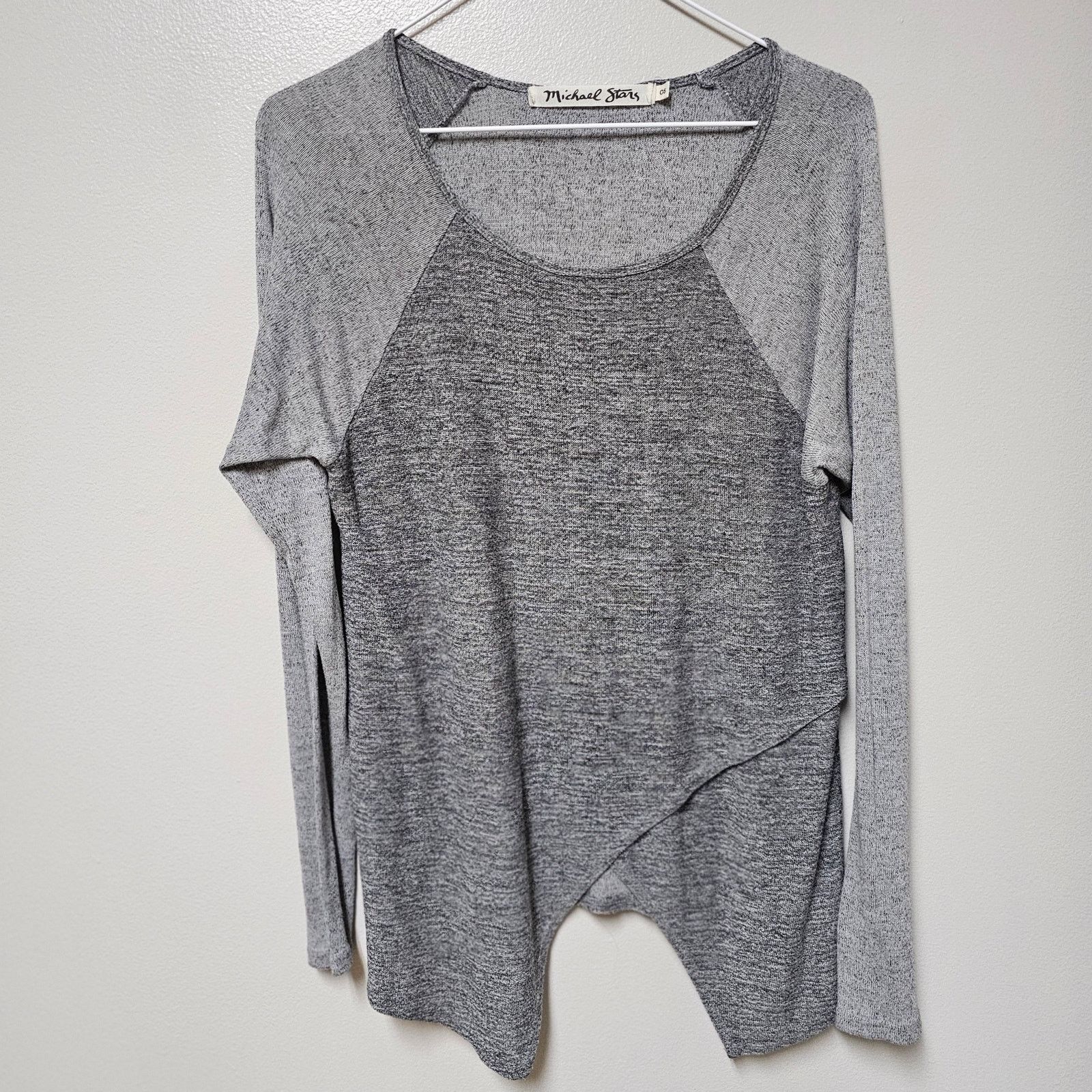 Michael Stars Michael Stars Asymmetrical Front Sweater Tunic Gray O/S Size ONE SIZE - 2 Thumbnail
