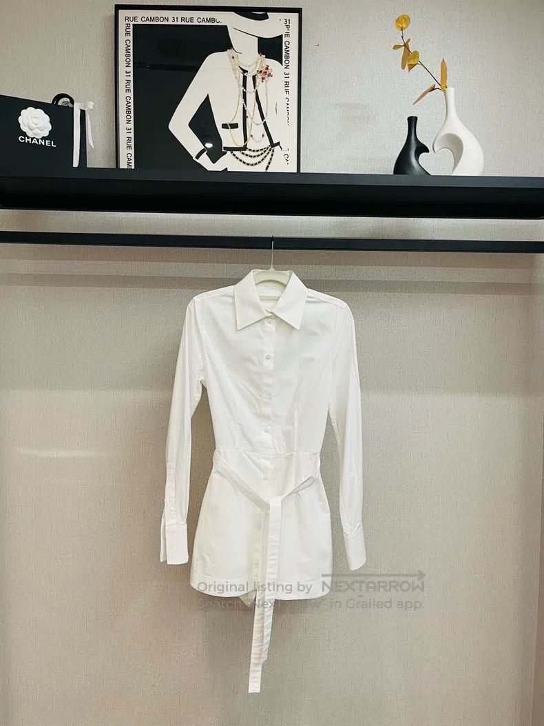 Valentino Valentino White waist-cinching one-piece shirt dress Size XS / US 0-2 / IT 36-38 - 1 Thumbnail