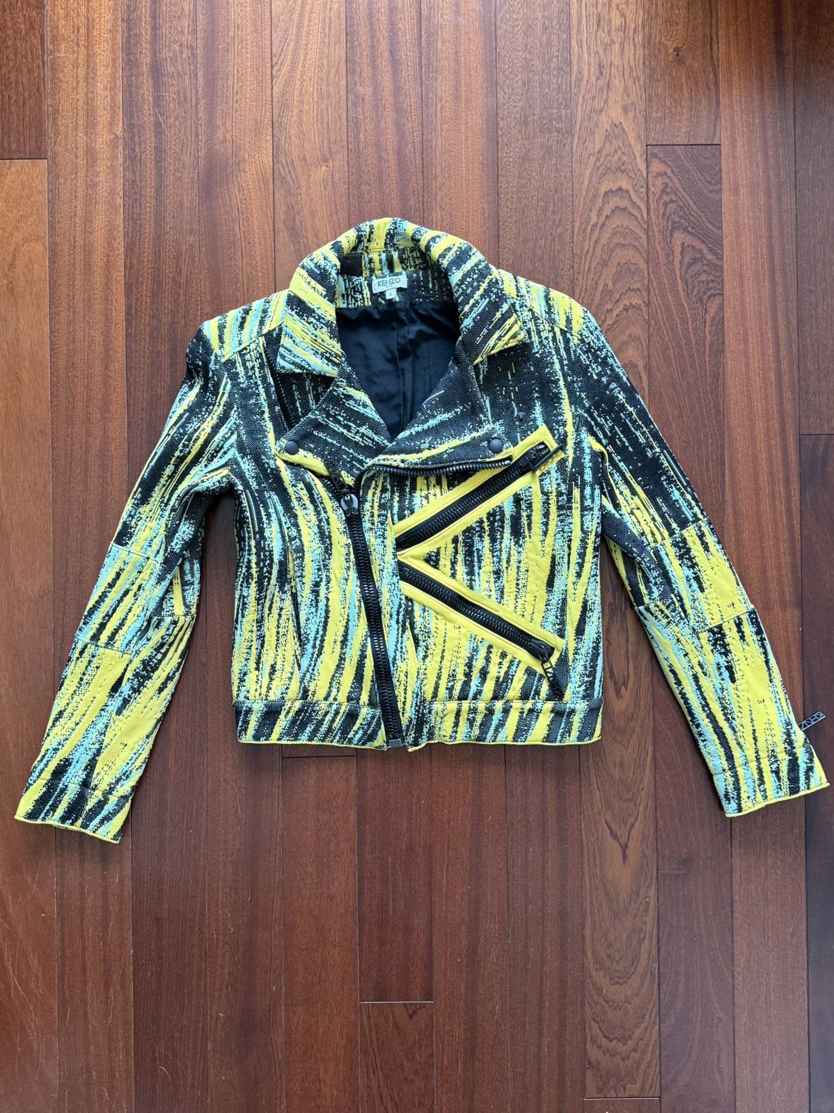 Kenzo Kenzo Jungle Graphic Moto Jacket Size S / US 4 / IT 40 - 1 Thumbnail