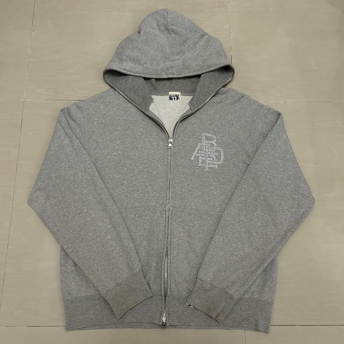 Bape × Swarovski Vintage Bape Swarovski College Logo Full Zip Hoodie Size US M / EU 48-50 / 2 - 2 Thumbnail