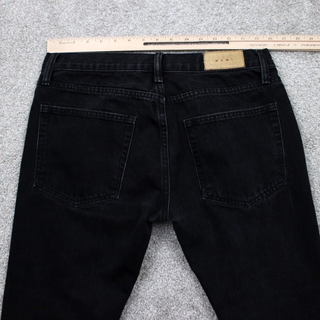 MNML MNML Jeans Mens 32 Black Distressed Button Fly Cotton/Polyester Inseam 32" Jeans Size US 32 / EU 48 - 7 Thumbnail