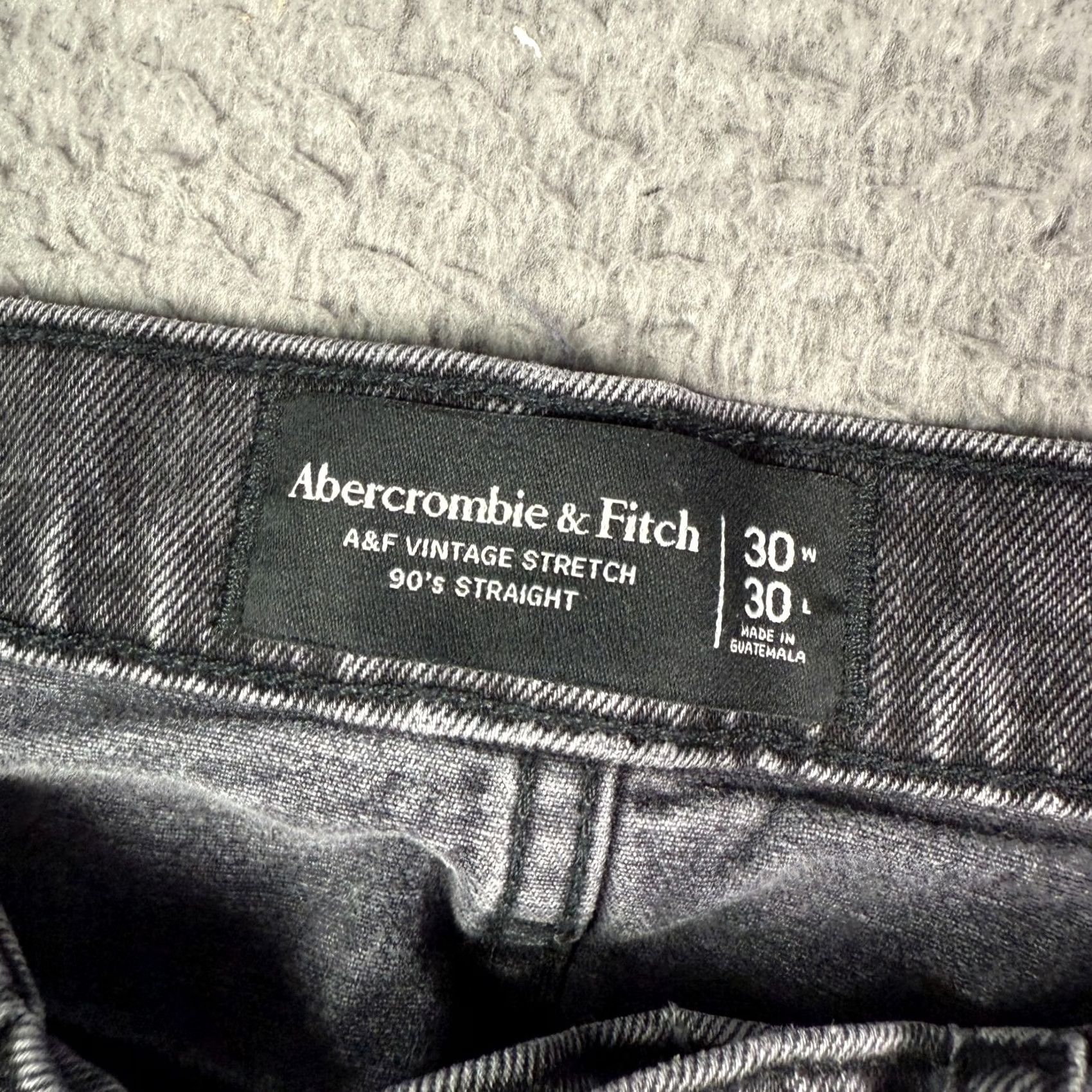 Abercrombie & Fitch Abercrombie & Fitch Jeans Men Black Faded 90s Straight Stretch Vintage Size US 29 - 6 Thumbnail