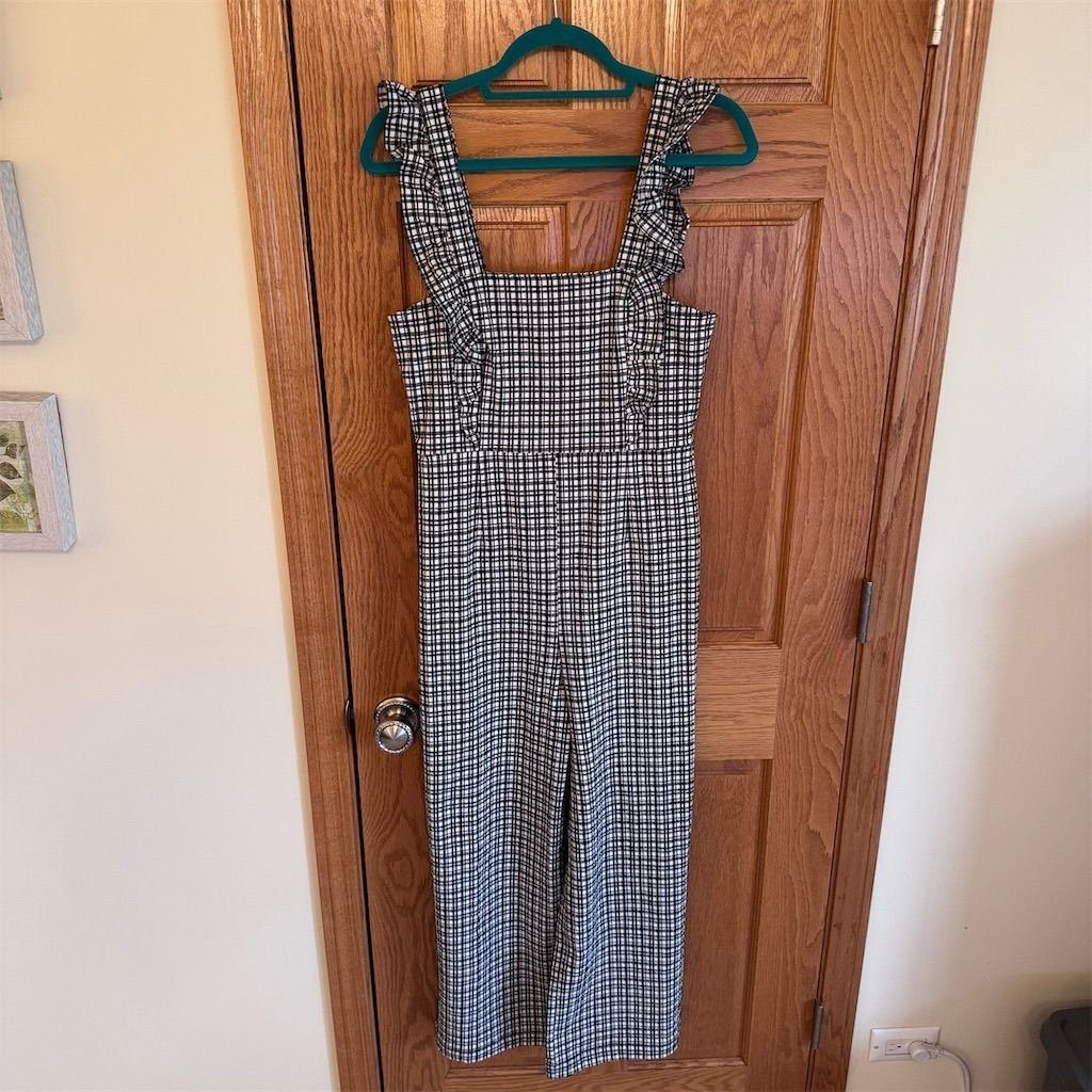 Urban Outfitters Urban Outfitters BDG Women's Checkered Jumpsuit M Ruffle Tr Size M / US 6-8 / IT 42-44 - 2 Thumbnail