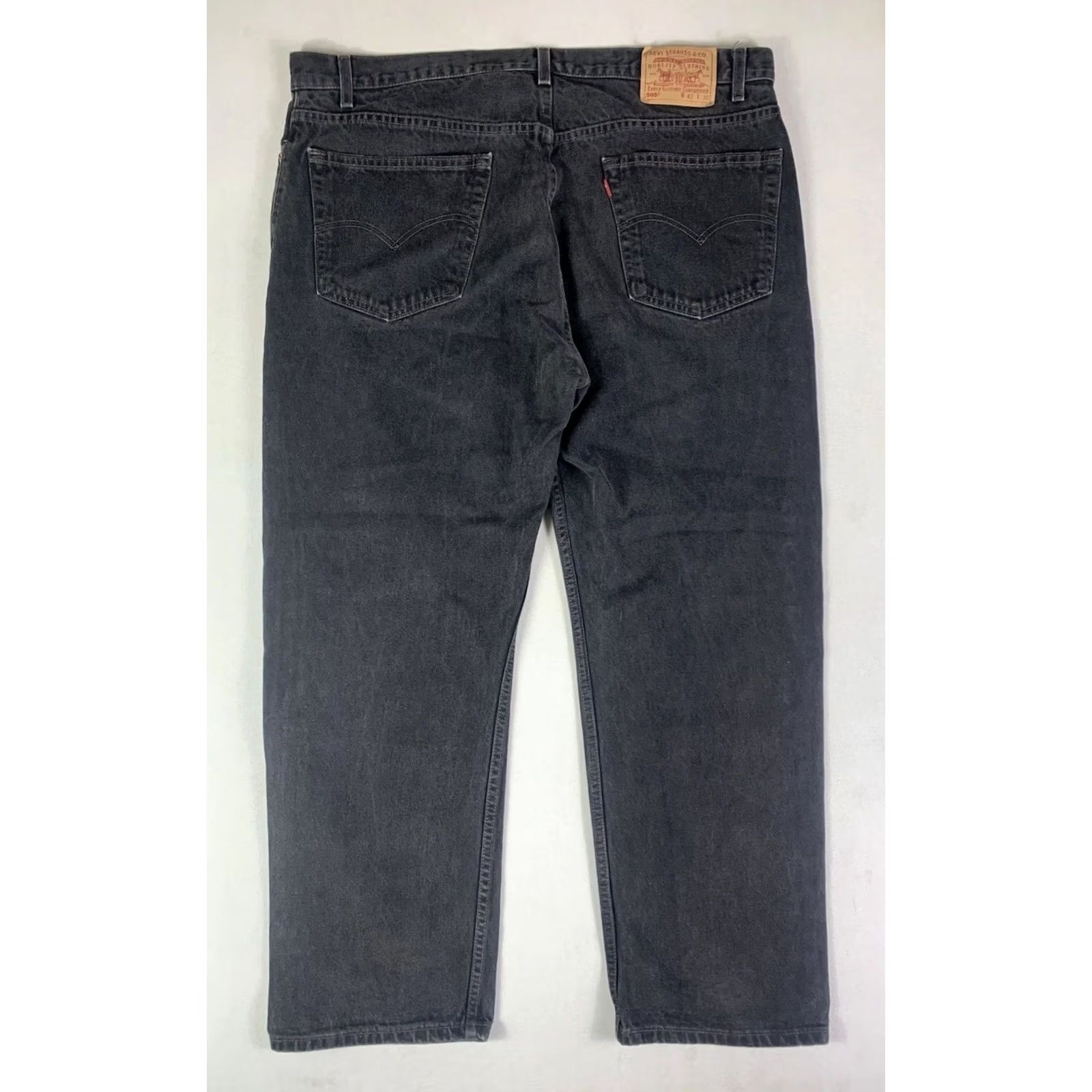Levi's VINTAGE Levi's 505 Jeans Mens 42x30 Black Straight Leg Made In Mexico (Fits 42x29) Size US 42 / EU 58 - 2 Thumbnail