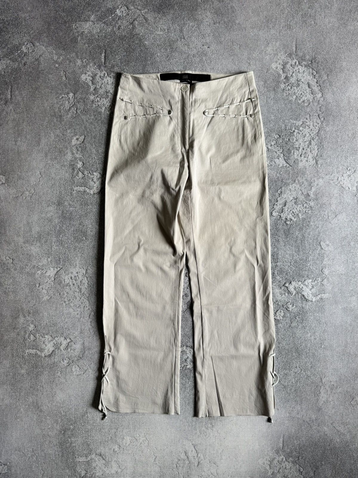 Marithe + Francois Girbaud Marithe Francois Girbaud Beige Pants Lace Detail Size IT 42 Size 28" / US 6 / IT 42 - 2 Thumbnail