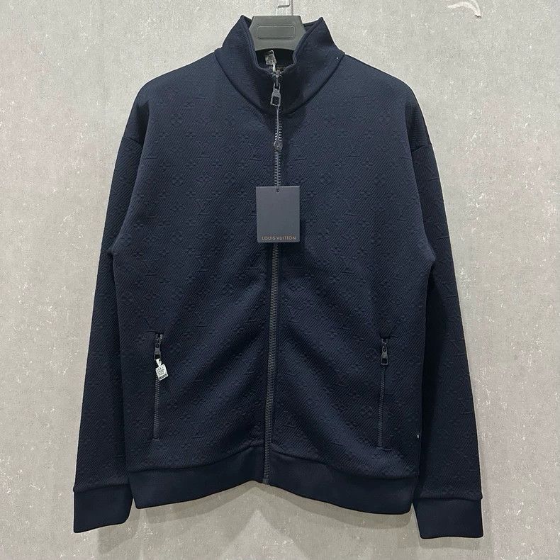 Louis Vuitton ダークグレー ジャケット Louis Vuitton Grey & White Damier Track Jacket – Savonches