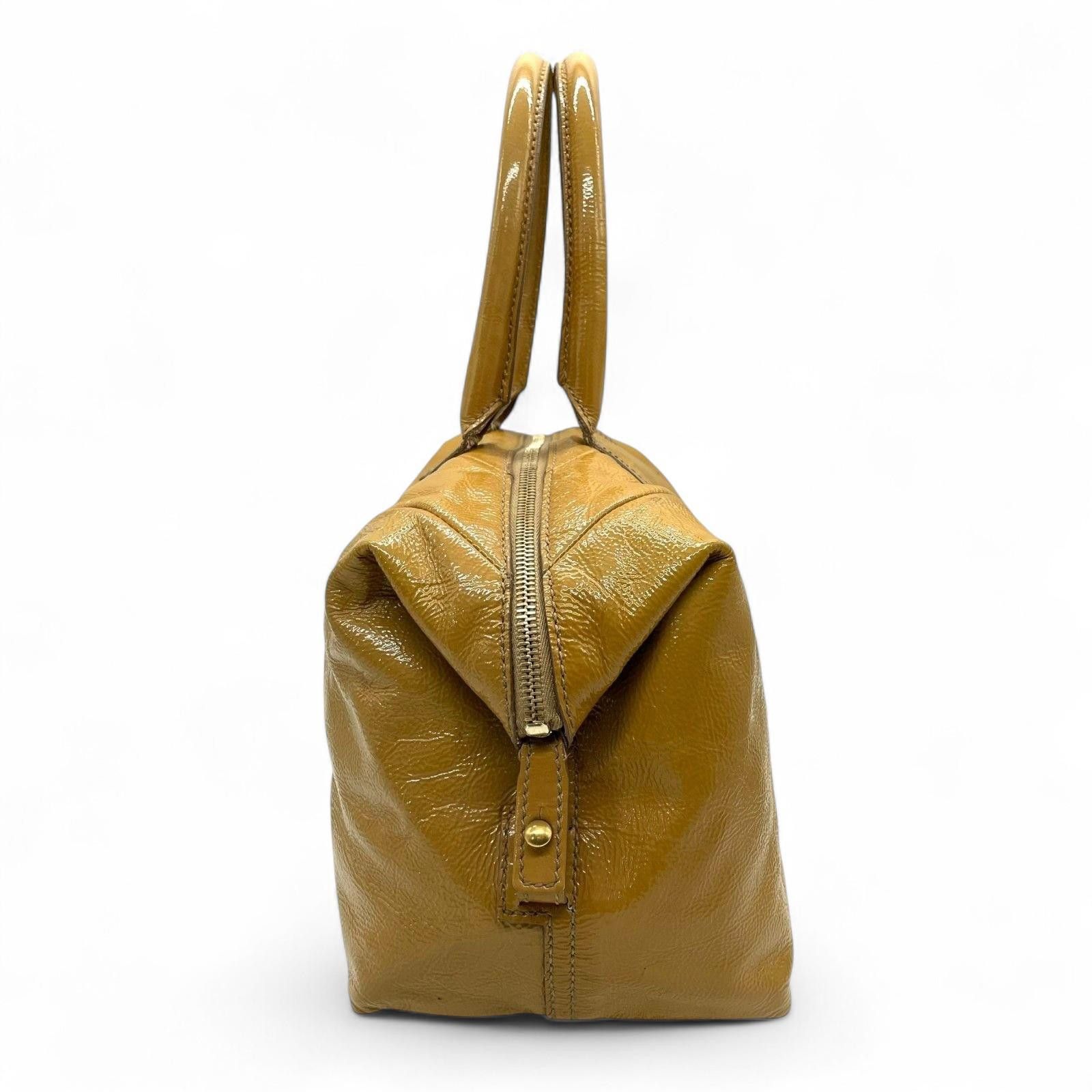 Saint Laurent Paris Saint Laurent - Mustard Yellow Patent Leather Handbag Size ONE SIZE - 3 Thumbnail