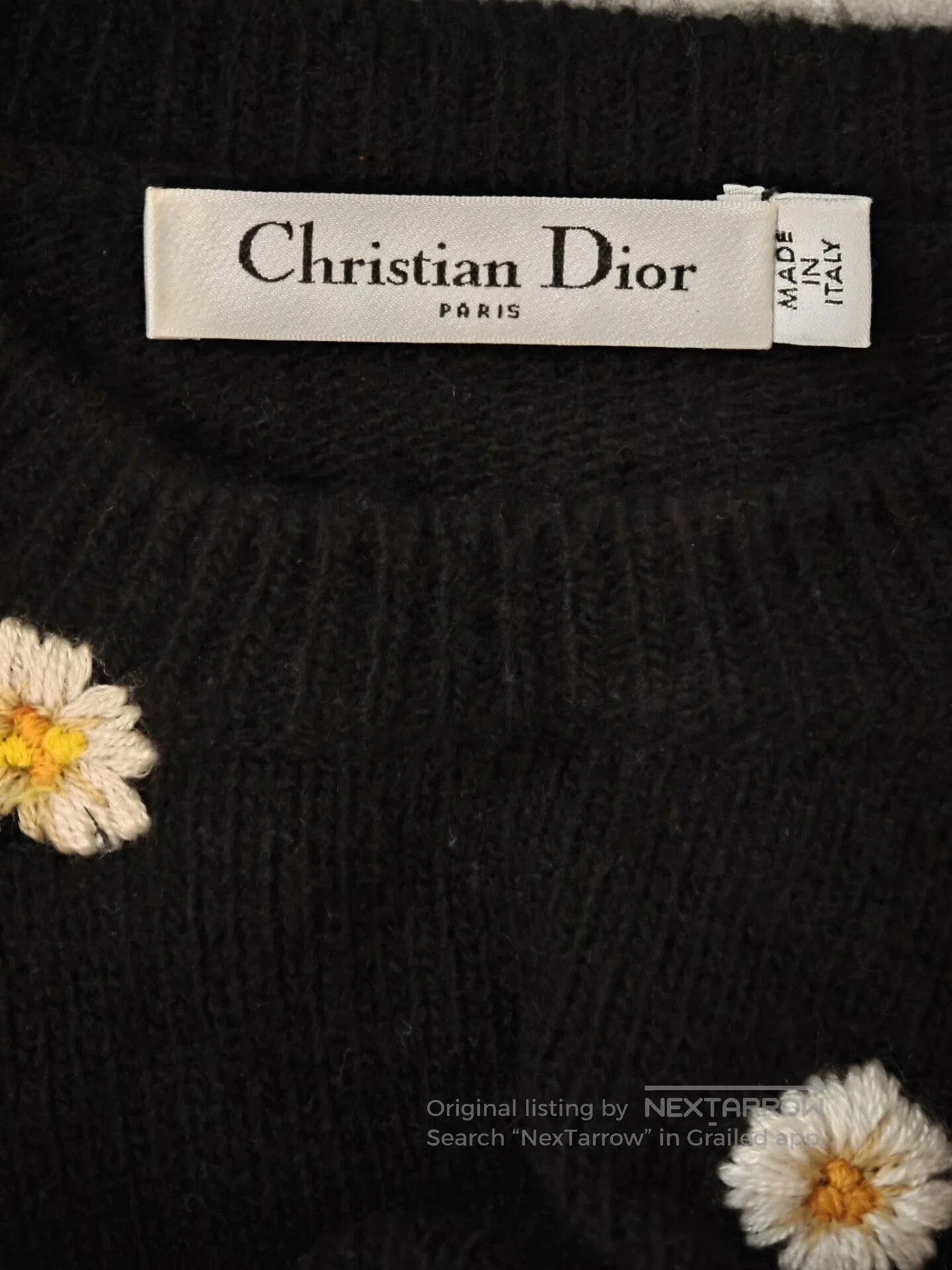 Dior dior black wool cashmere embroidered dress. Size US 40 / EU 56 - 4 Thumbnail