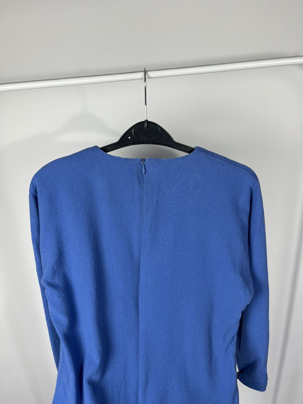 Other Vintage Jean Muir Blue Wool Long Sleeve Dress UK 12 US 10 Size M / US 6-8 / IT 42-44 - 14 Thumbnail