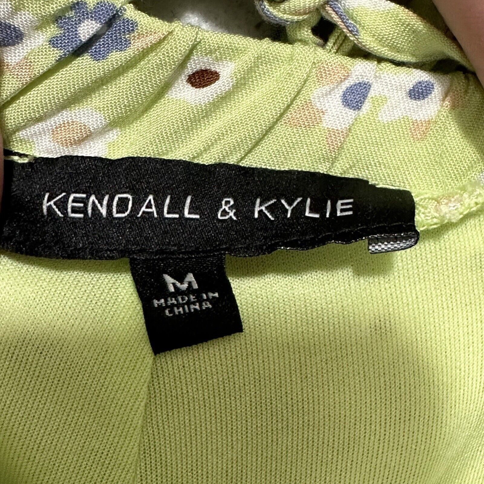 Other Kendall + Kylie Medium Green Floral Dainty Mini Dress Size M / US 6-8 / IT 42-44 - 3 Thumbnail