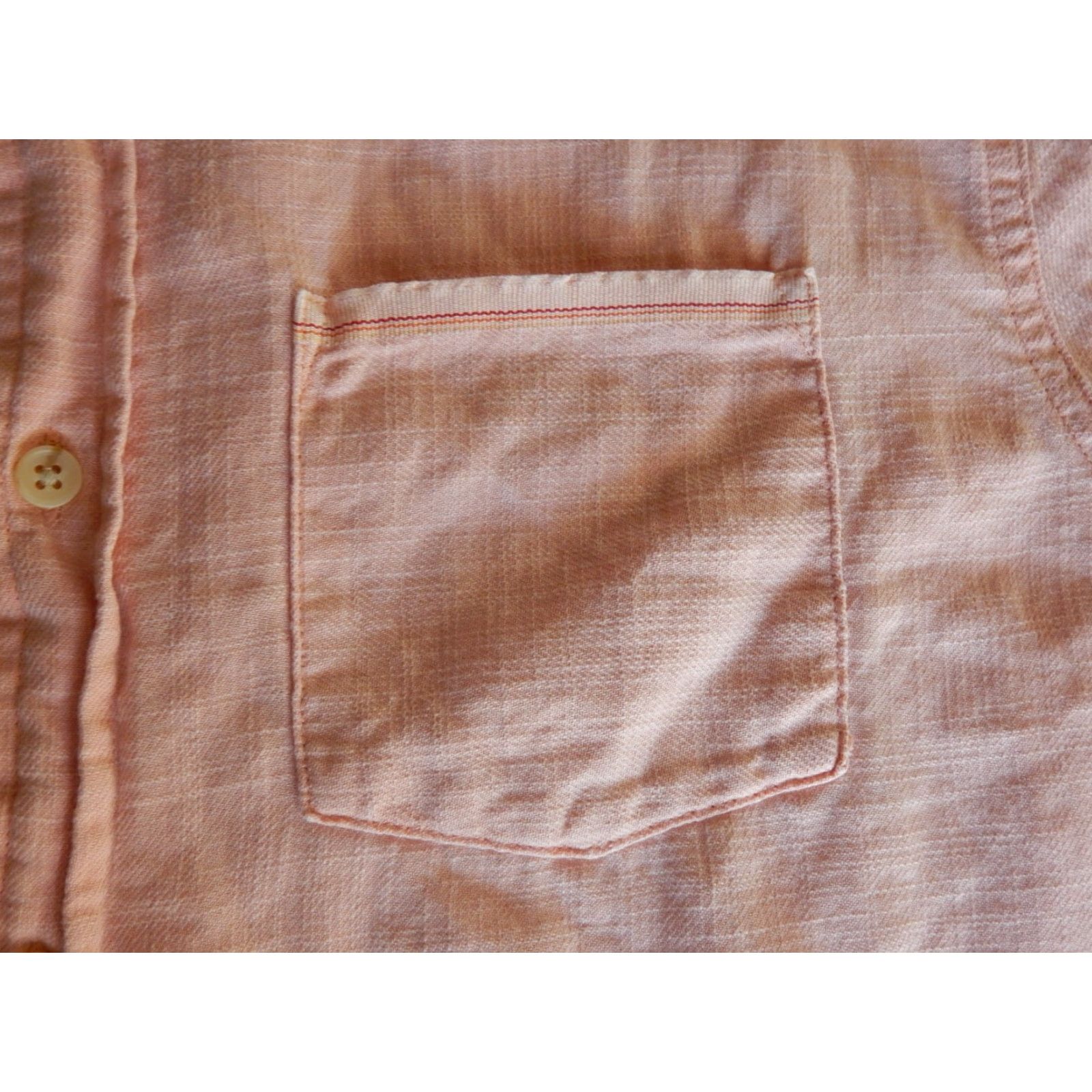 Marine Layer MARINE LAYER Short Sleeve Button-Up Shirt Adult Medium Solid Pink Mens Size US M / EU 48-50 / 2 - 3 Thumbnail