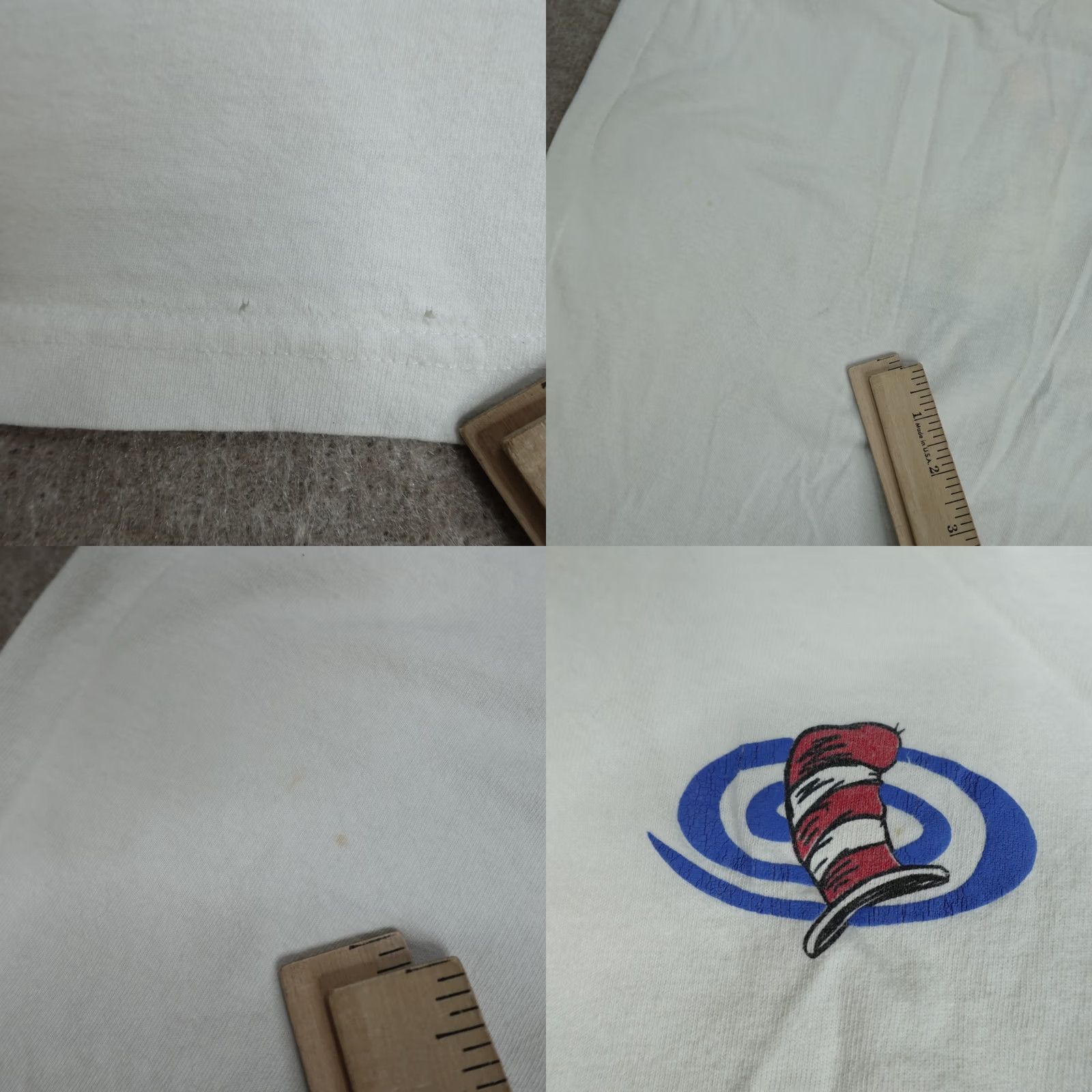 Vintage VINTAGE American Vintage Cat in the Hat Shirt Double-Sided 1995 White Medium Unisex Adults Mens Womens Boys Girls Size US M / EU 48-50 / 2 - 8 Thumbnail