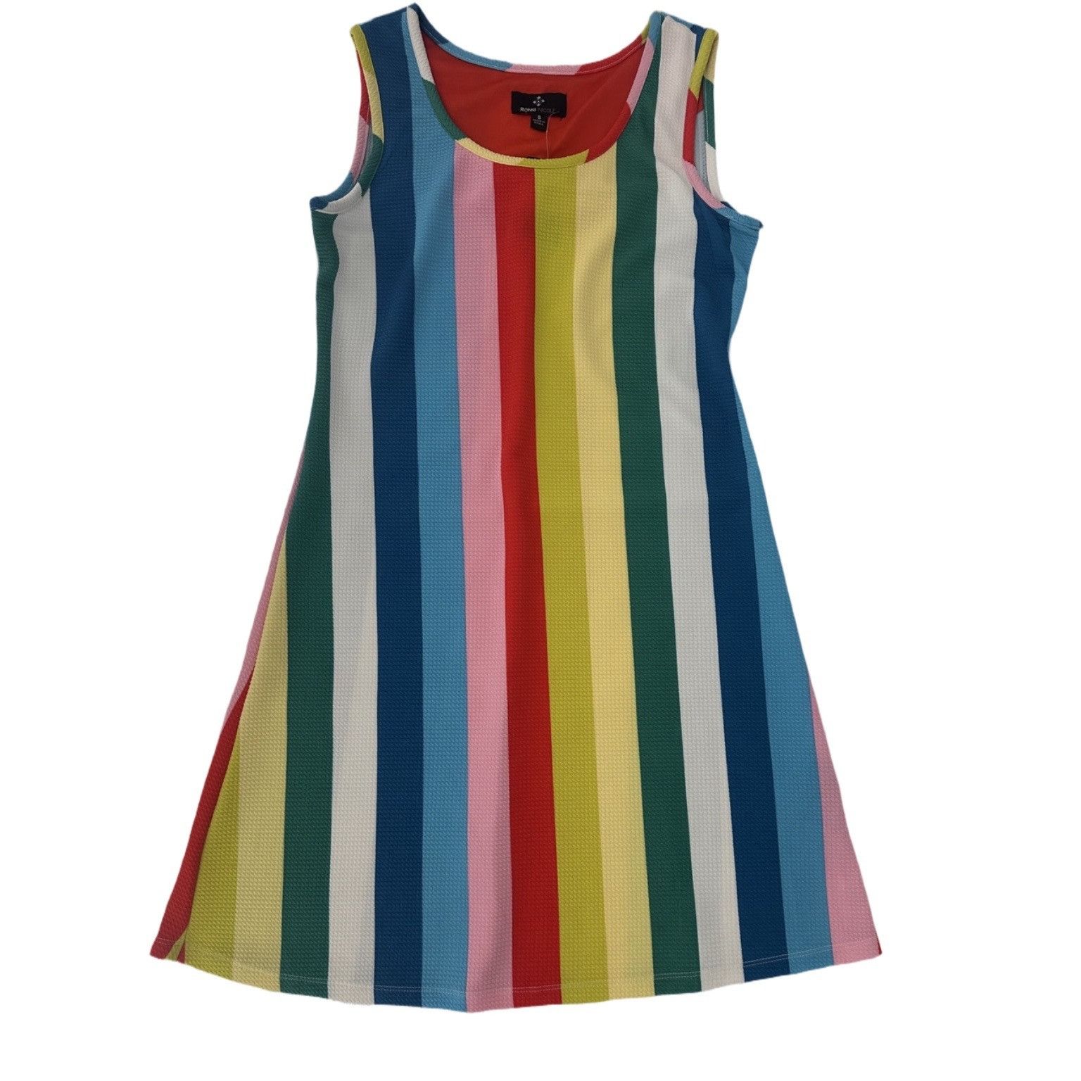 Other NWT Bright Rainbow Stripe Trapeze Waffle Knit Beach Cover Up Size S / US 4 / IT 40 - 1 Thumbnail