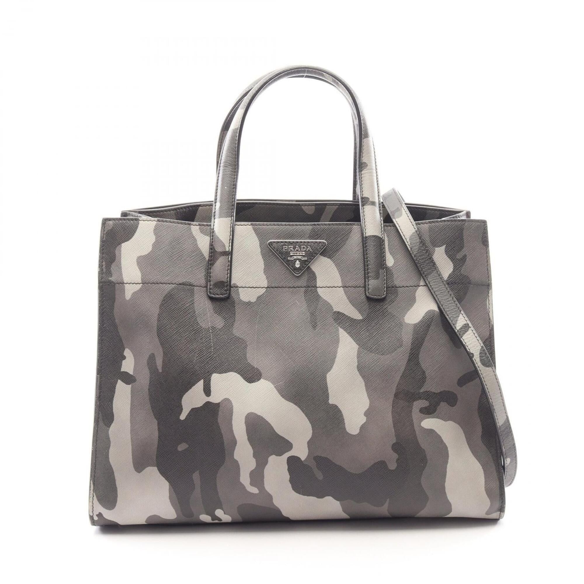 Prada Prada SAFFIANO SOFT 2WAY Handbag, Saffiano Leather, Women's, Gray/Multicolor, B2603P Size ONE SIZE - 1 Thumbnail