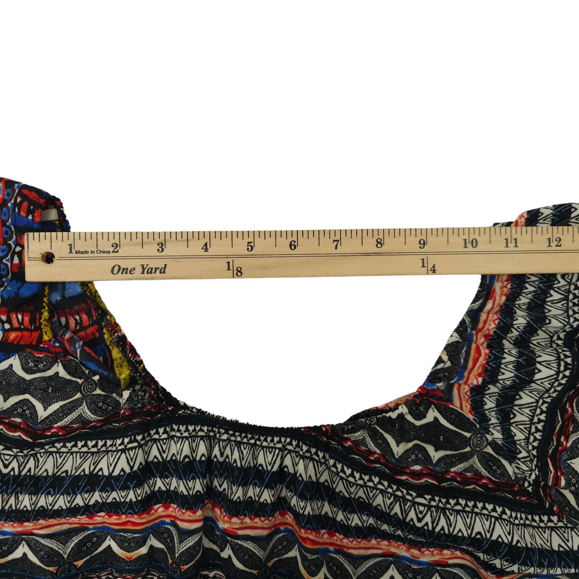 Other Yahada Tribal Geometric Boho Mini Dress Womens S Fringe Size S / US 4 / IT 40 - 6 Thumbnail