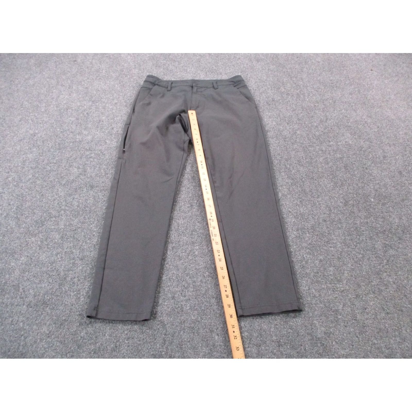 Vintage BYLT Pants Mens 34 Gray Chino Everyday Business Dress Casual 34" Inseam Flat Front Nylon Spandex Viscose Knit Pocket Logo Preppy Style Size US 34 / EU 50 - 3 Thumbnail