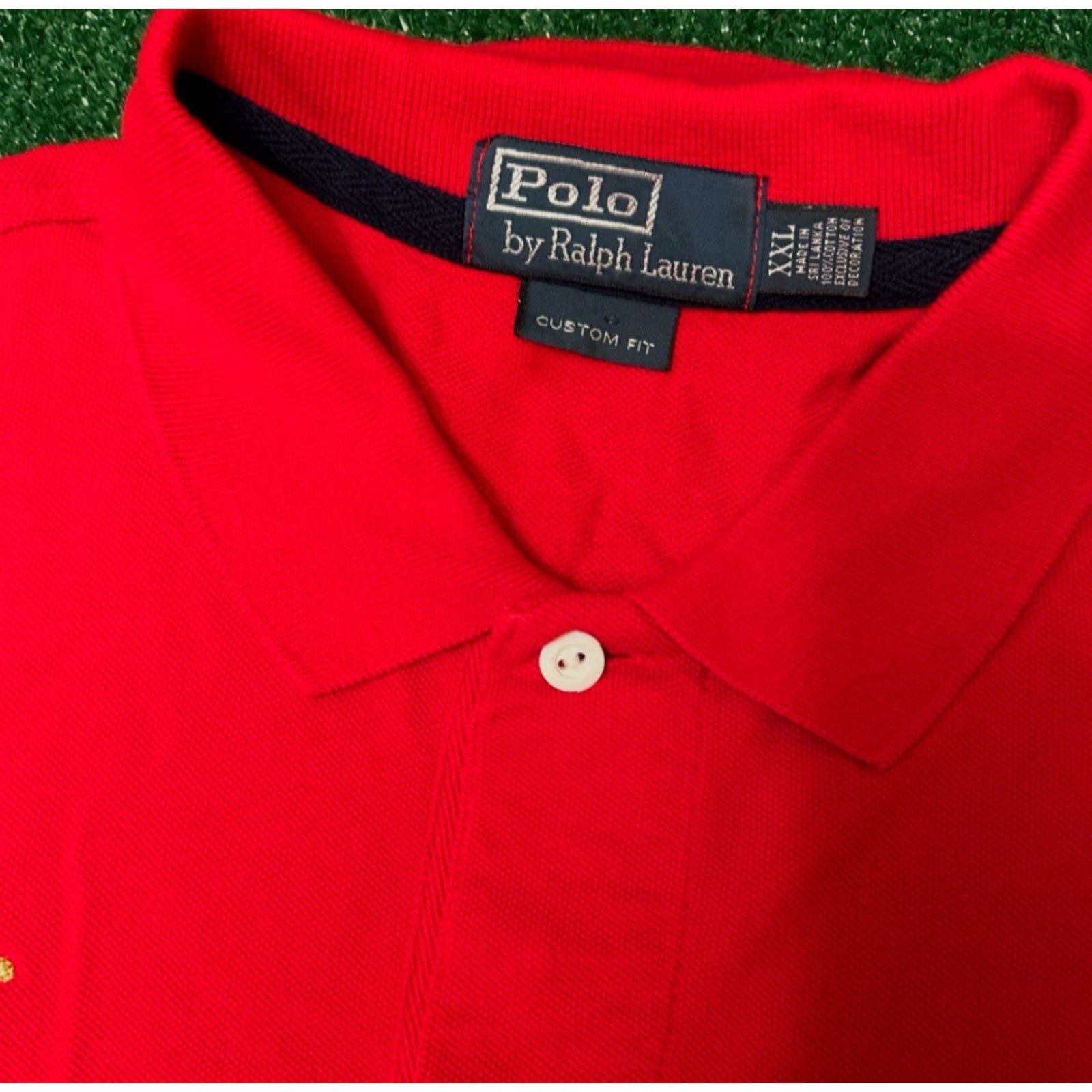 Polo Ralph Lauren VINTAGE Polo Ralph Lauren Country Riders Jockey Crest Big Pony Polo Shirt 2XL Red Mens Short Sleeve Collared Polo Shirt XXL Size US XXL / EU 58 / 5 - 4 Thumbnail