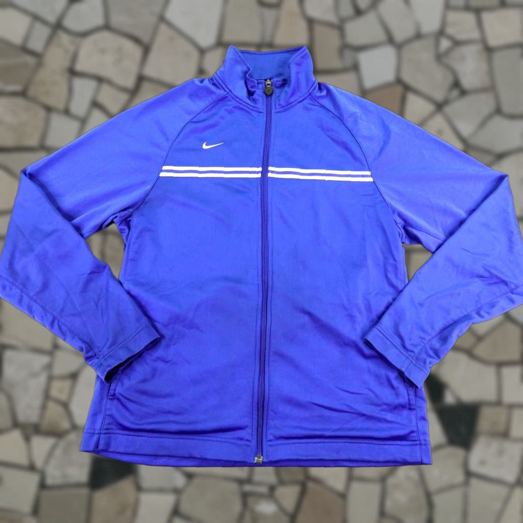 Nike Nike Jacket Mens Medium Blue Track Jacket Full Zip Up Swoosh Outdoor Sports Soccer Zip Pockets Regular Fit 90s? Size US M / EU 48-50 / 2 - 1 Thumbnail