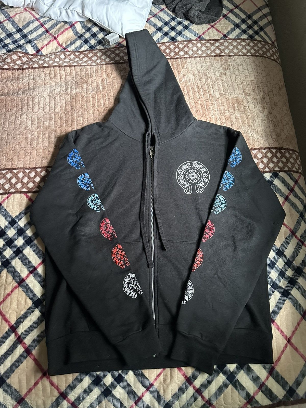 【Chrome Hearts】Multi color Horseshoe Logo Zip Up Hoodie Chrome Hearts Multi color Horseshoe Logo Zip Up Hoodie Black