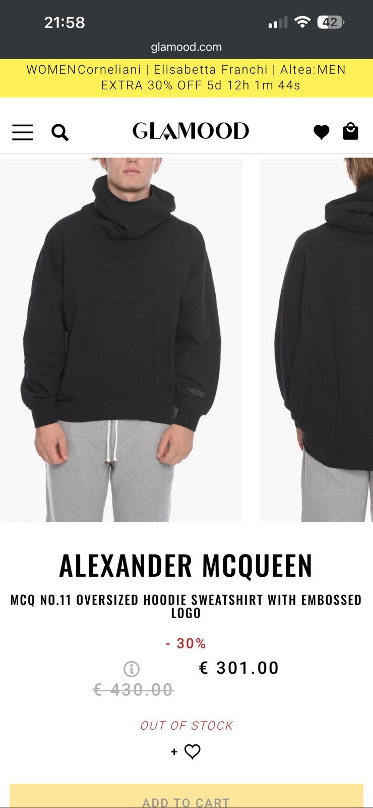 MCQ Corgrow by MCQ oversized hoodies orange/blue mens Size US L / EU 52-54 / 3 - 8 Thumbnail