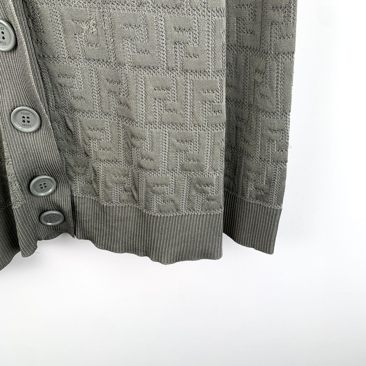 Fendi Fendi Grey V-neck Long Sleeve Knit Cardigan K26WX Size US M / EU 48-50 / 2 - 4 Thumbnail