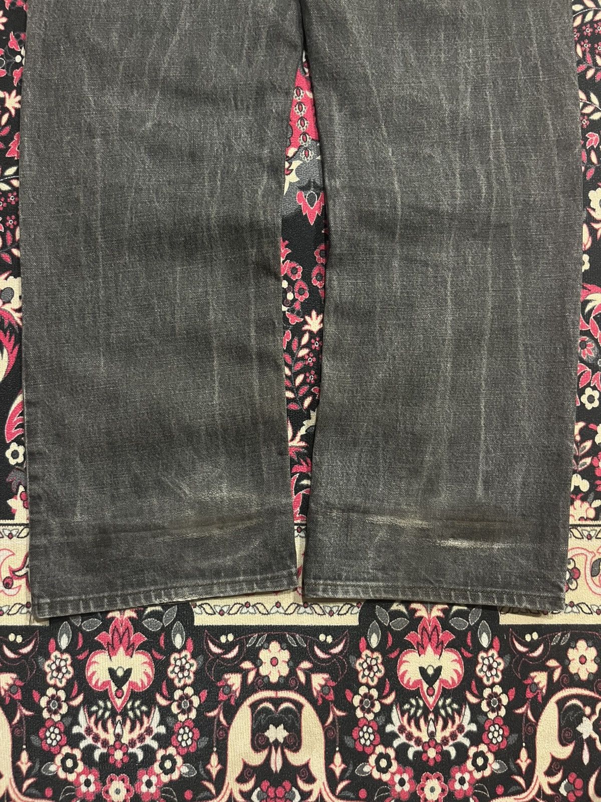 Balenciaga × Gap × Kanye West ⚡️Grunge⚡️Vintage Gap Rough Flame Black Washed Loose Fit Jeans Size US 33 - 10 Thumbnail