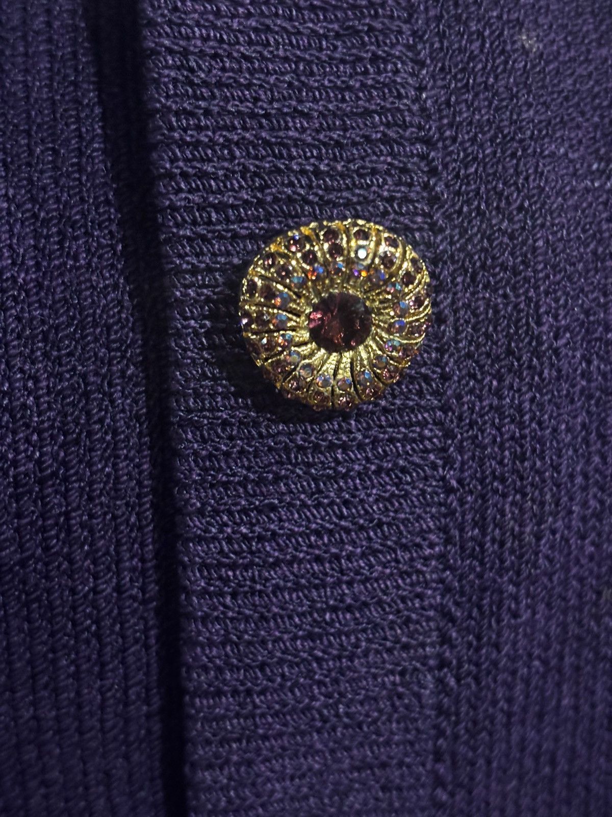 Other Women’s beautiful purple & gold trim knit Jacket.wj8020 Size L / US 10 / IT 46 - 10 Thumbnail