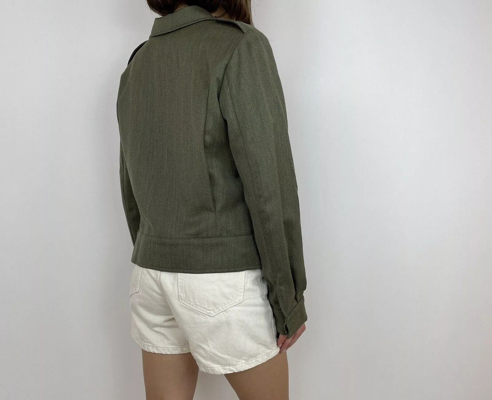 Vintage TOAST IN ARMY GREEN MILITARY WOOL BLAZER JACKET WOMENS Size L / US 10 / IT 46 - 4 Thumbnail