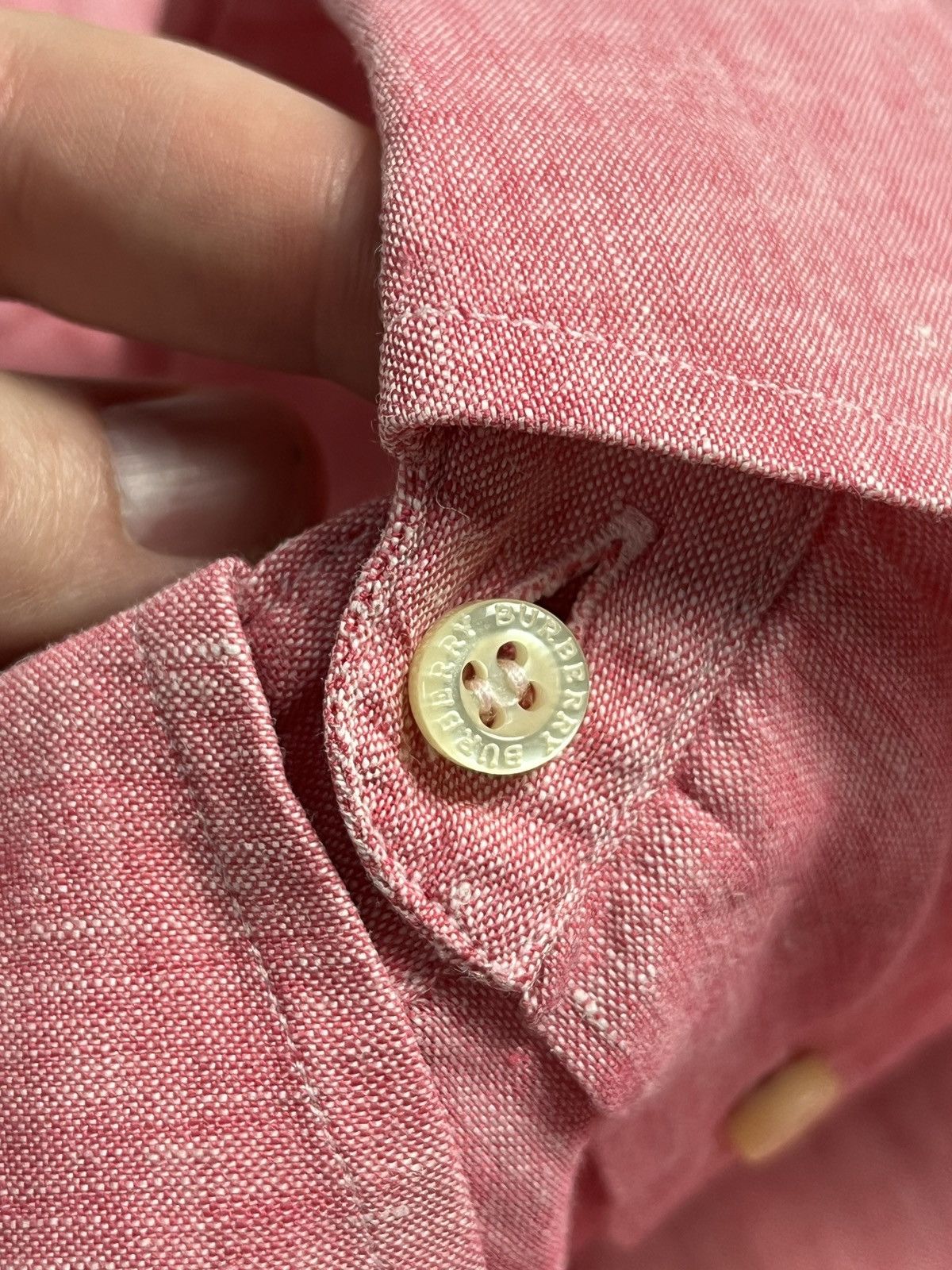 Burberry × Vintage Linen Vintage🔥Burberry London Shirt Size US L / EU 52-54 / 3 - 6 Thumbnail