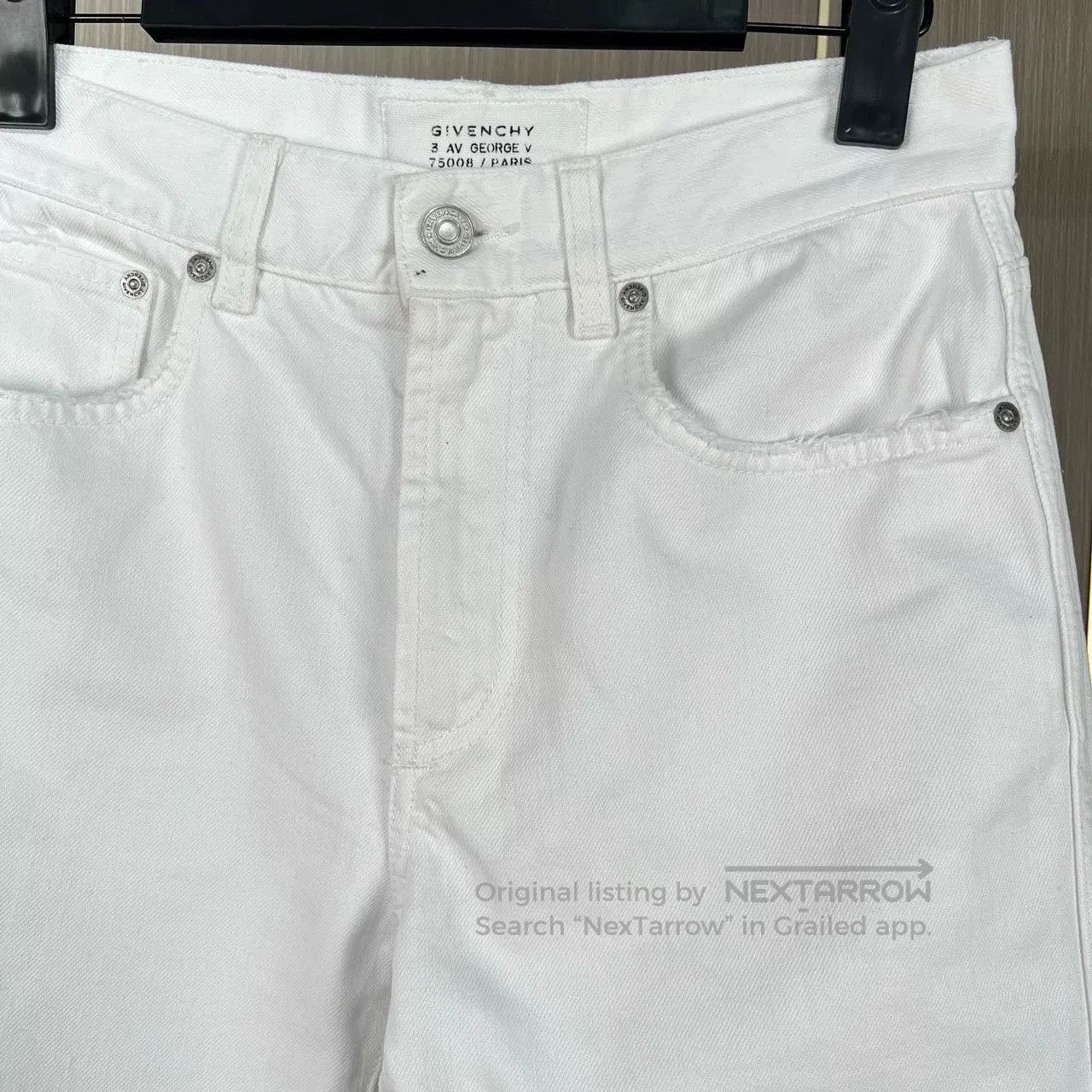 Givenchy Givenchy White Distressed Denim Trousers. Size 37" - 3 Thumbnail