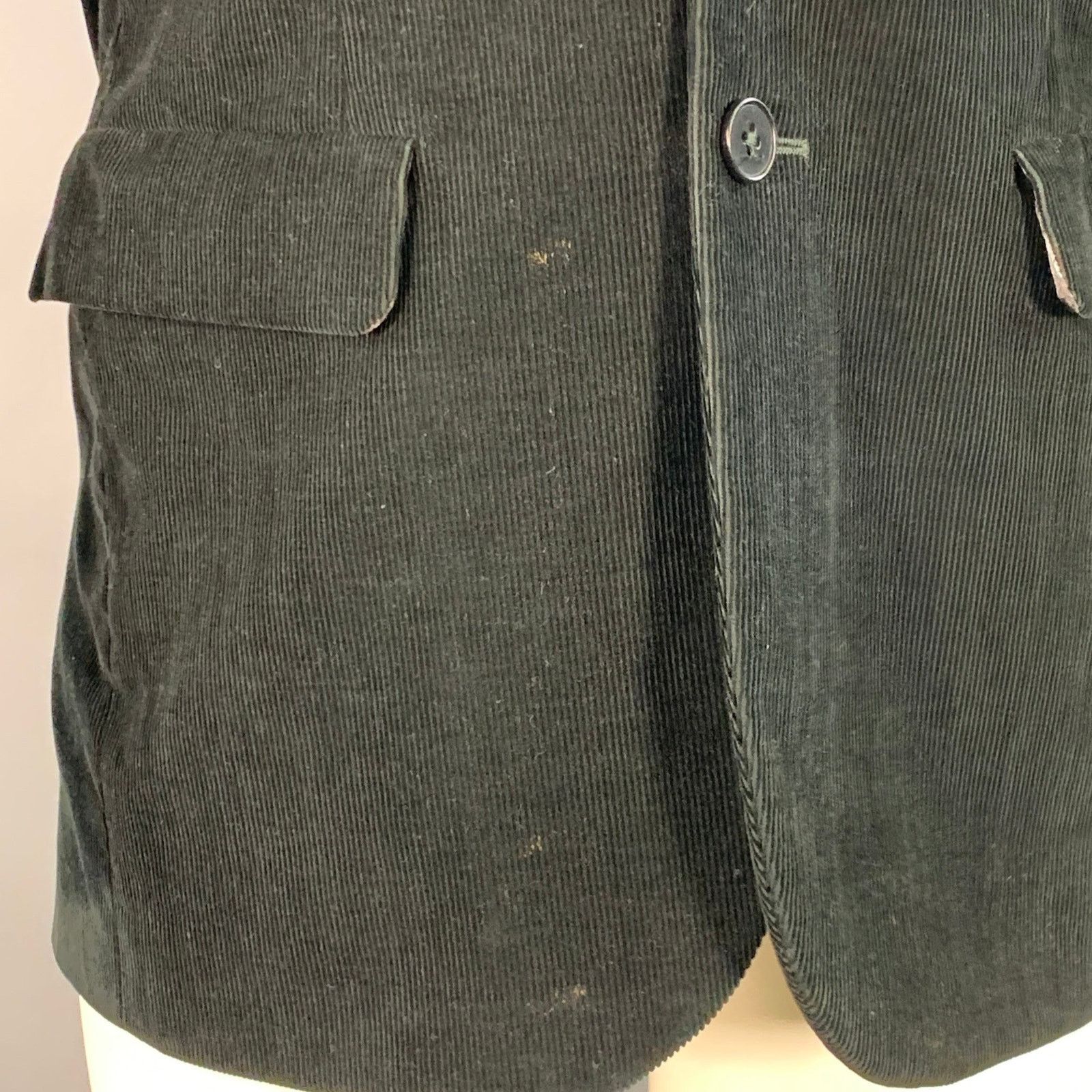 Paul Smith Size 38 Black Corduroy Cotton Notch Lapel Sport Coat Size 38R - 6 Thumbnail