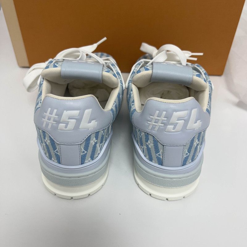 Louis Vuitton Louis Vuitton Trainer Low-Top Sneakers in Blue and White -2 Size US 6.5 / EU 39-40 - 3 Thumbnail