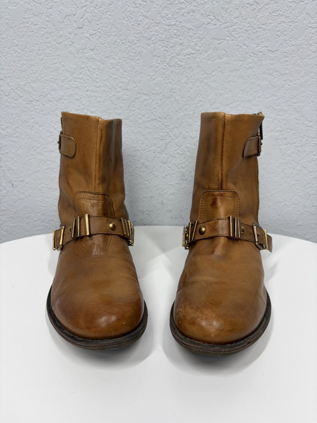 If Six Was Nine Vintage Italian AS 98 Heel Leather Airstep Skull Biker Boots Size US 8 / EU 41 - 7 Thumbnail