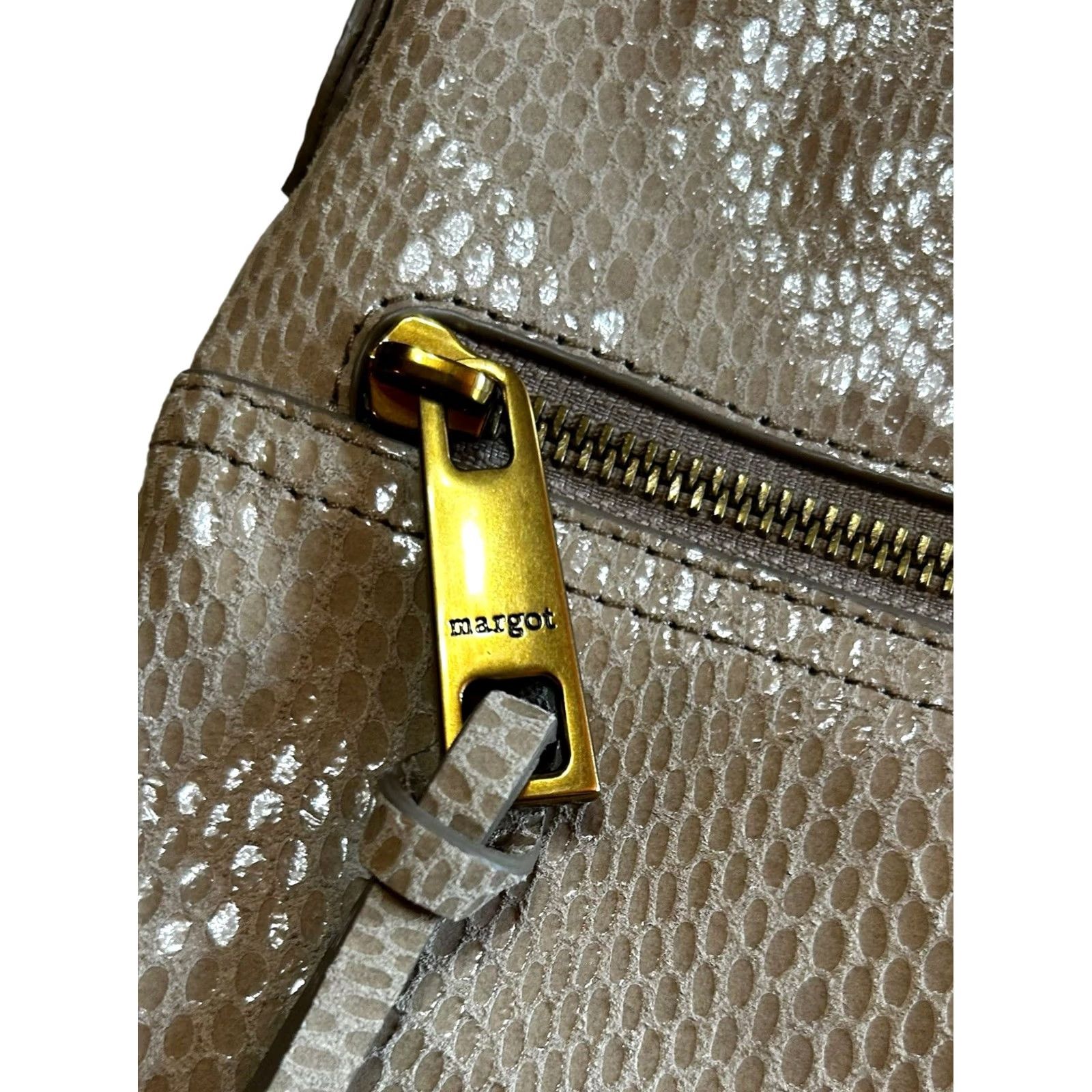 Vintage VINTAGE Margot New York Brown Embossed Leather Crossbody Purse Women’s Shoulder Handbag Size ONE SIZE - 5 Thumbnail