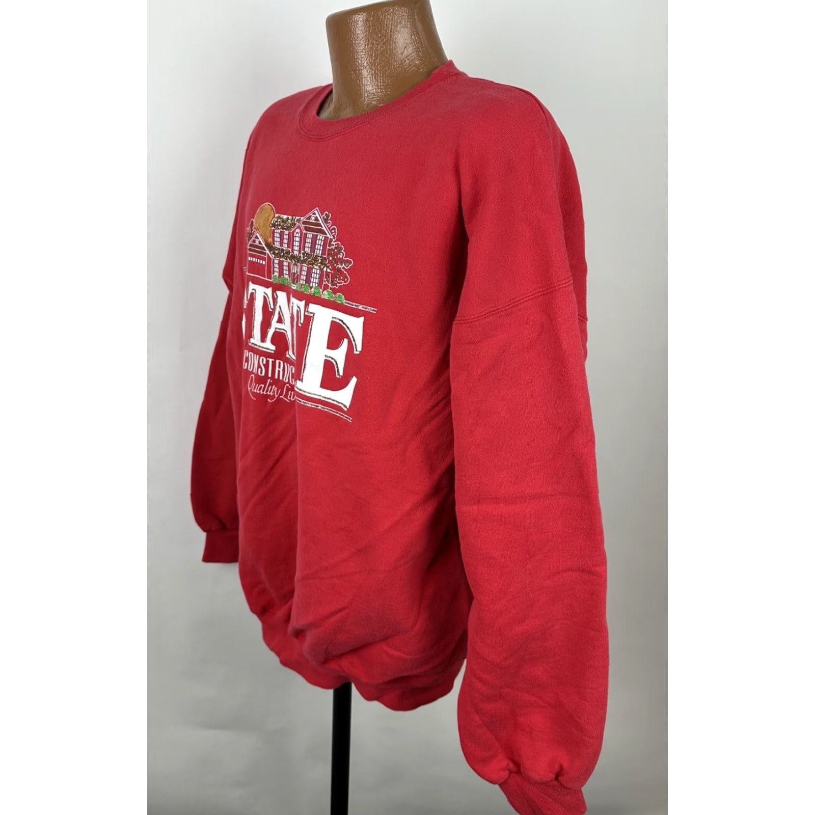 Hanes VINTAGE 90s HANES Sweatshirt Pullover Mens XL Red Heavyweight Graphic Grunge Retro Size US XL / EU 56 / 4 - 7 Thumbnail